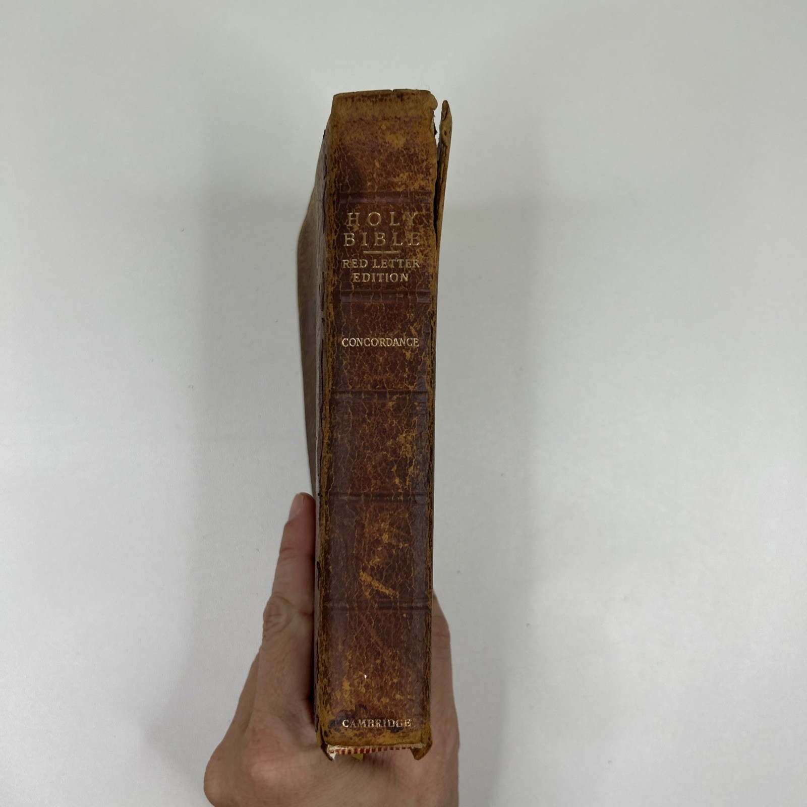 Holy Bible Cambridge 16 mo. Maps Old New Testaments Vintage 1940s Red Letter