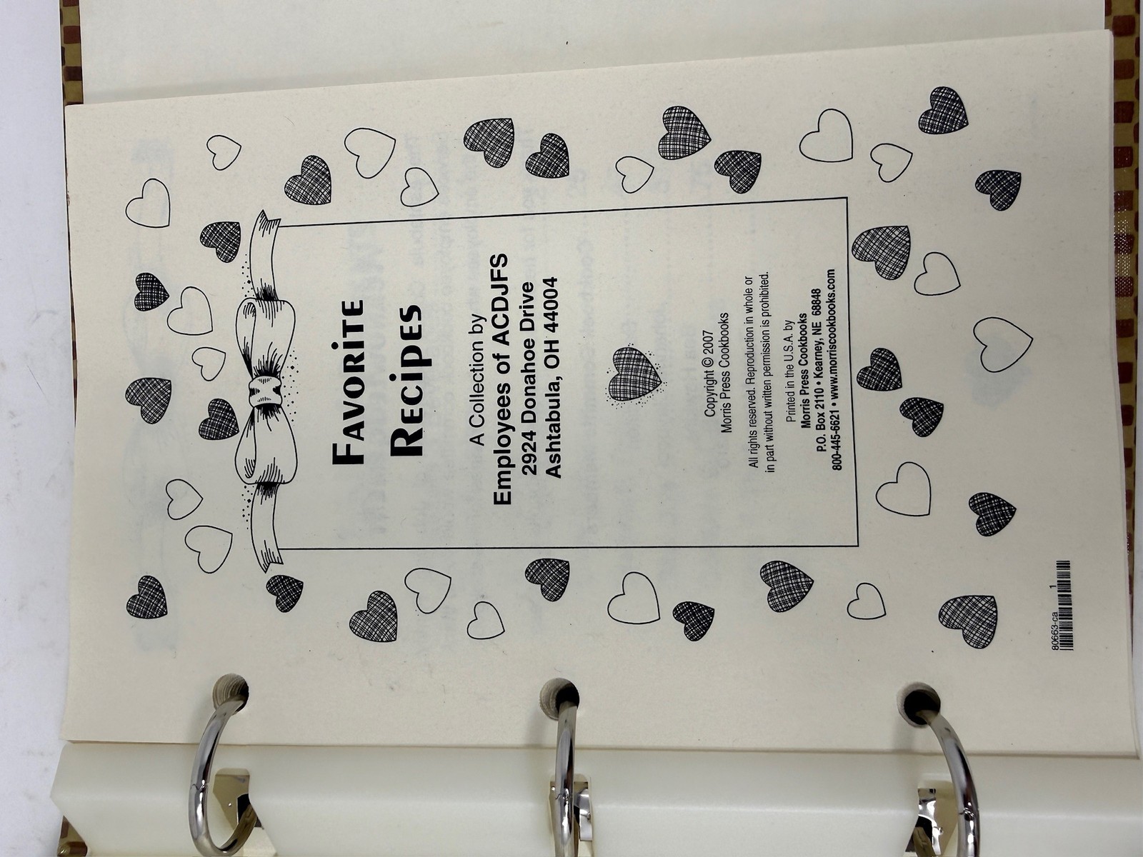 Favorite Recipes Cookbook Morris Press 2007 Spiral Bound