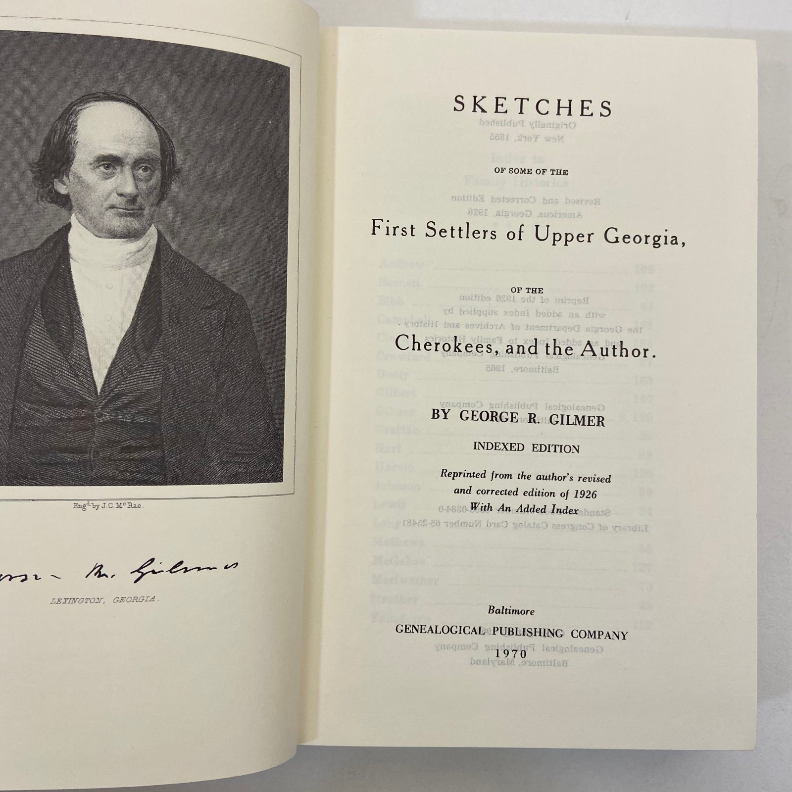 Sketches of the First Settlers of Upper Georgia Cherokees George Gilmer Indexed