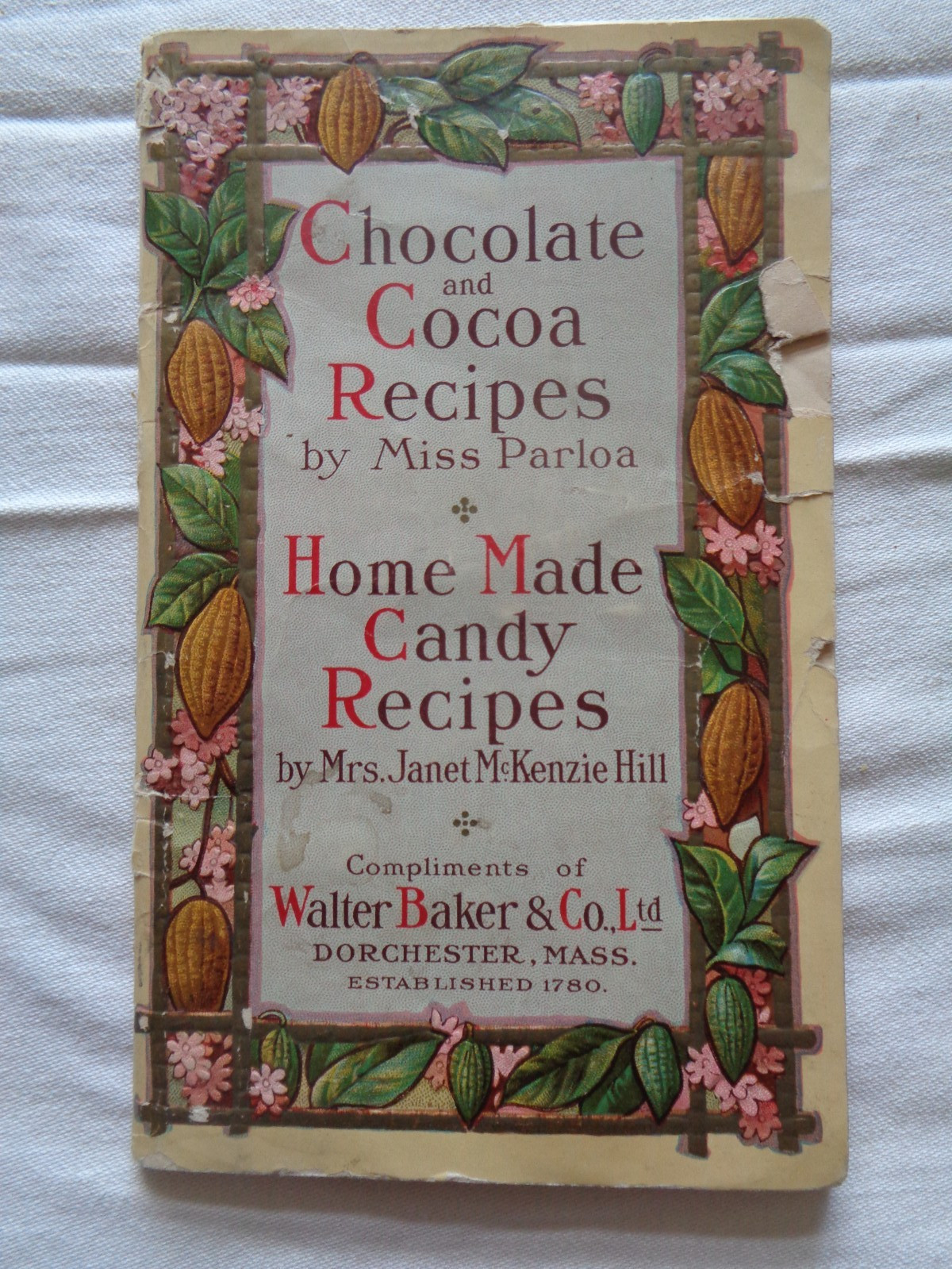 Walter Baker Chocolate and Cocoa Recipes Miss Parloa Home Made Candy Recipe 1911
