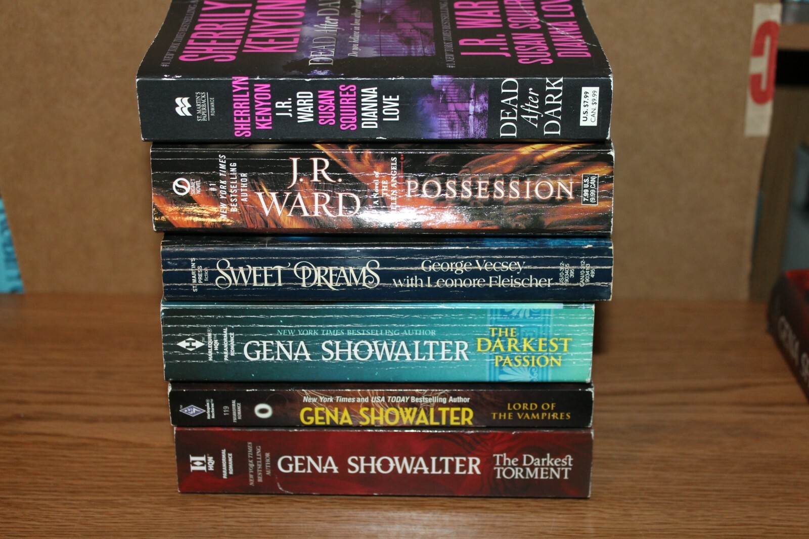 6 VAMPIRE ROMANCE BOOKS J R WARD GENA SHOWALTER POSSESSION DARKEST PASSION