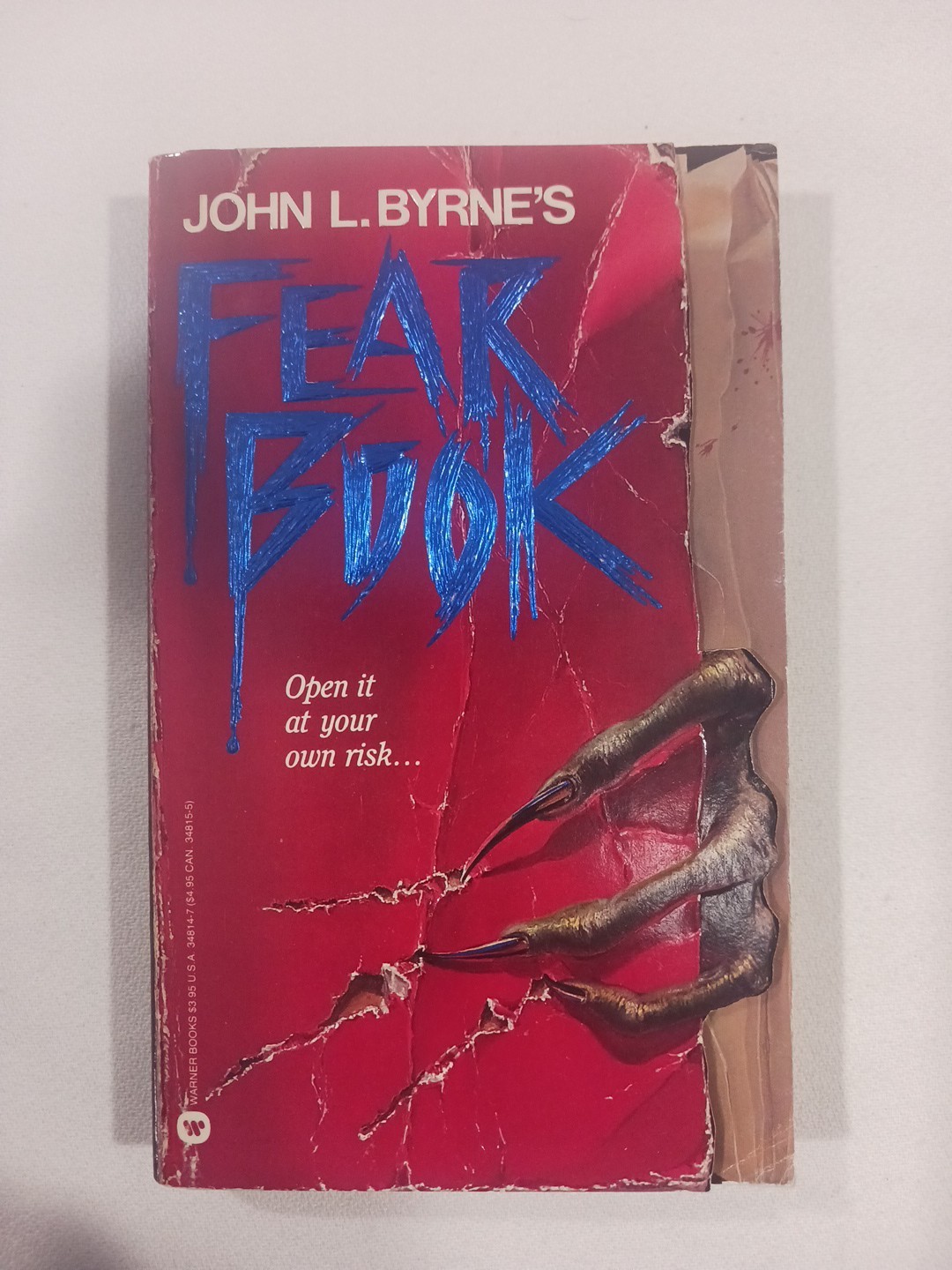 Fear Book John L Byrne 1988 Paperback First Edition 1st Printing Vintage Horror