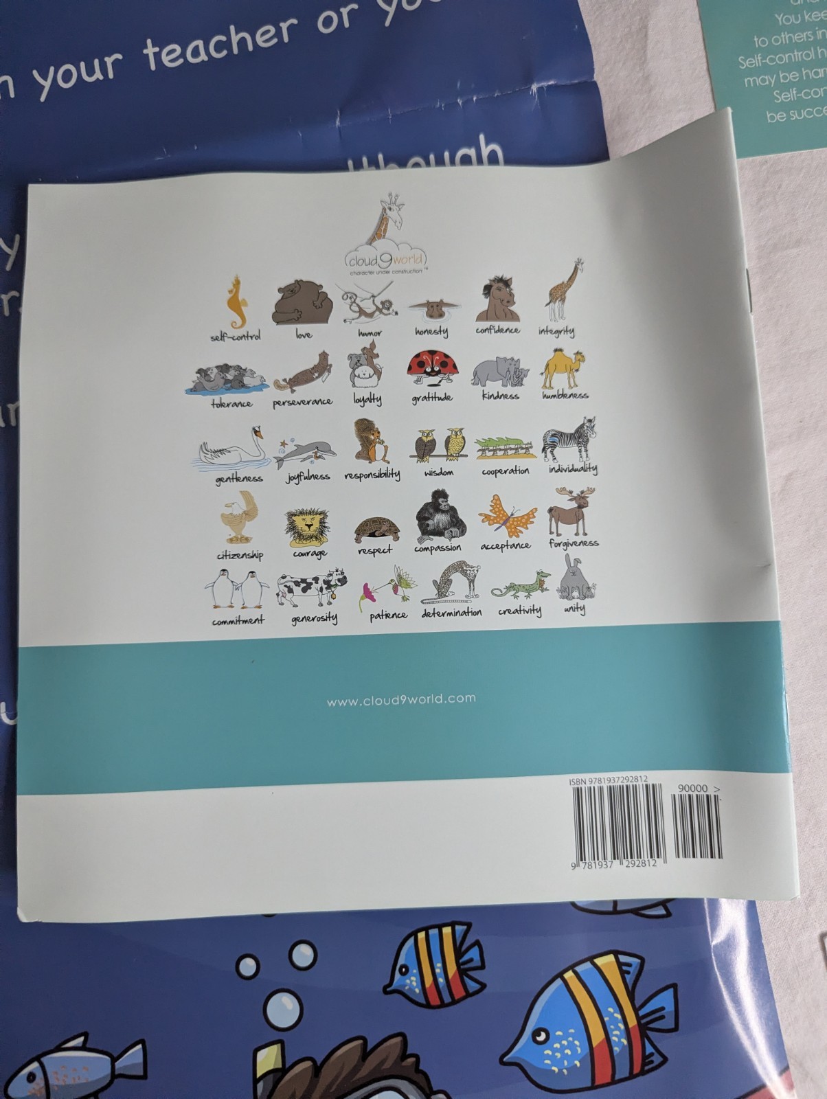 Home School Teachers Cloud 9 world character book SELF-CONTROL 2nd-5th w/ poster