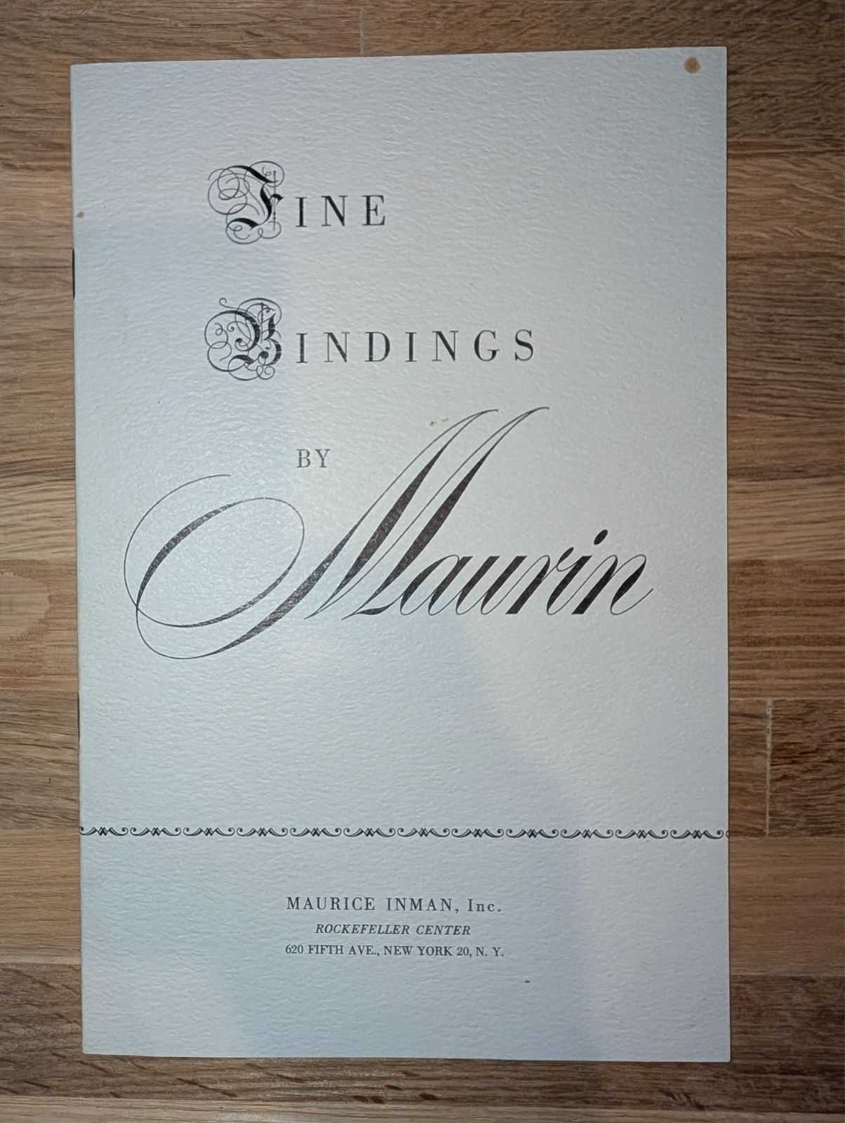 Fine bindings by Maurin – Maurice Inman, Inc. 1930’s brochure fine book binding