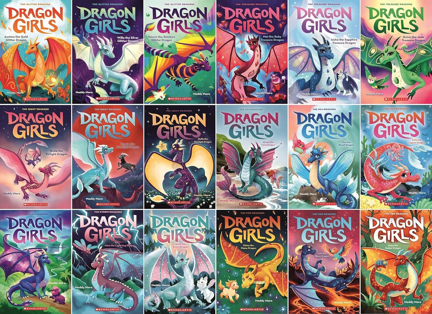 Dragon Girls Complete Series Collection Books 1-18 by Maddy Mara Books Set
