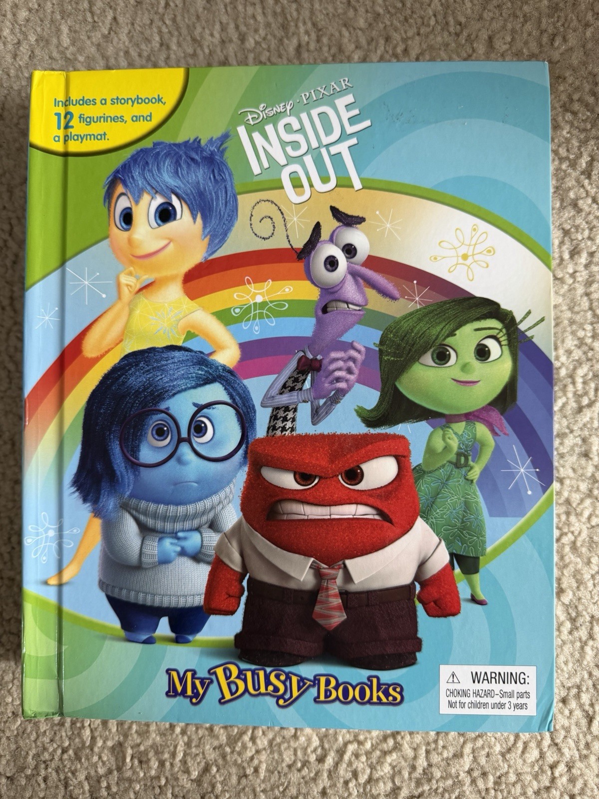2015 Disney Pixar INSIDE OUT My Busy Book with Playmat 12 Figures Complete EUC