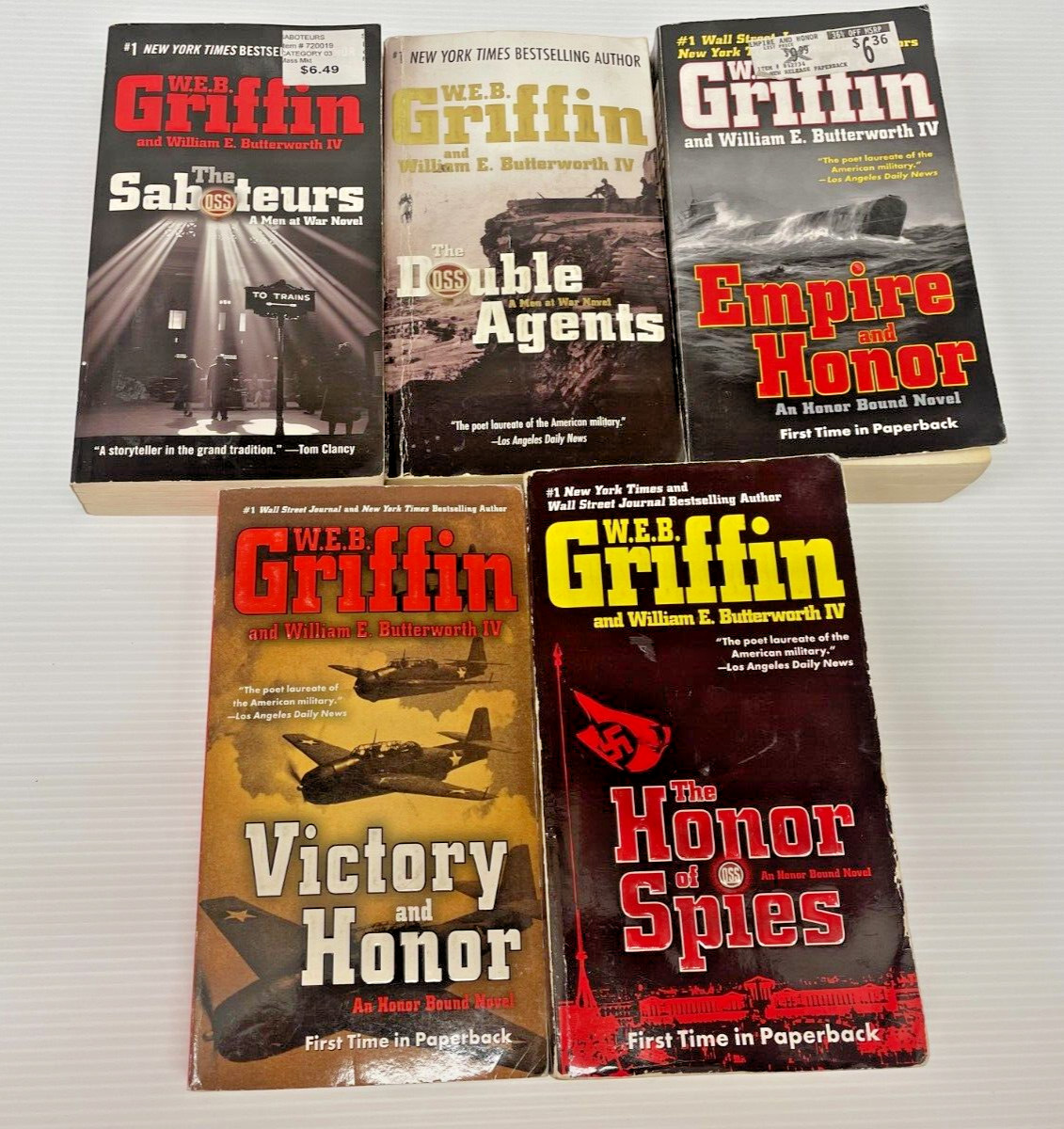 Lot of 5 W.E.B. Griffin Paperback Books Mixed Titles (112918)(RK)