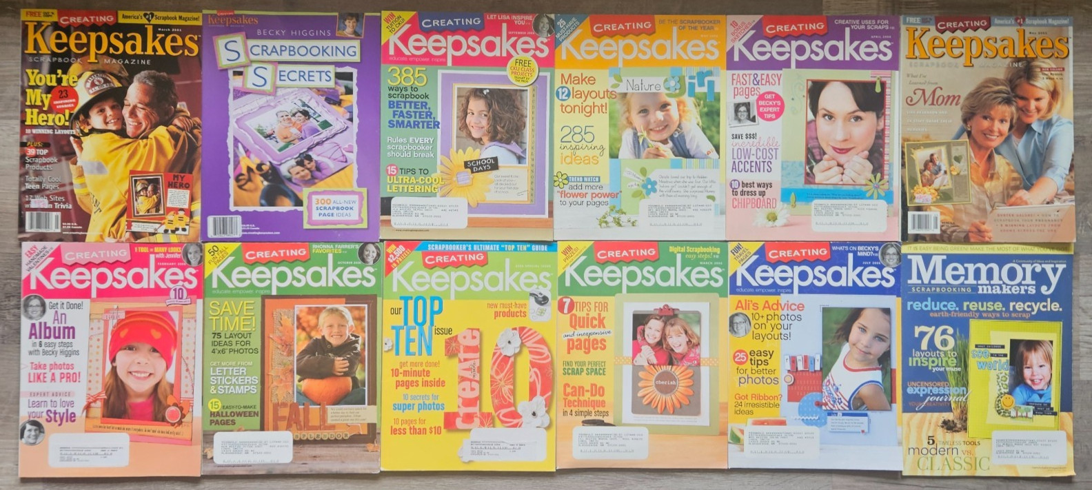 Lot of 12 Scrapbooking Magazines: Creating Keepsakes, Memory Makers, Mostly ’06.