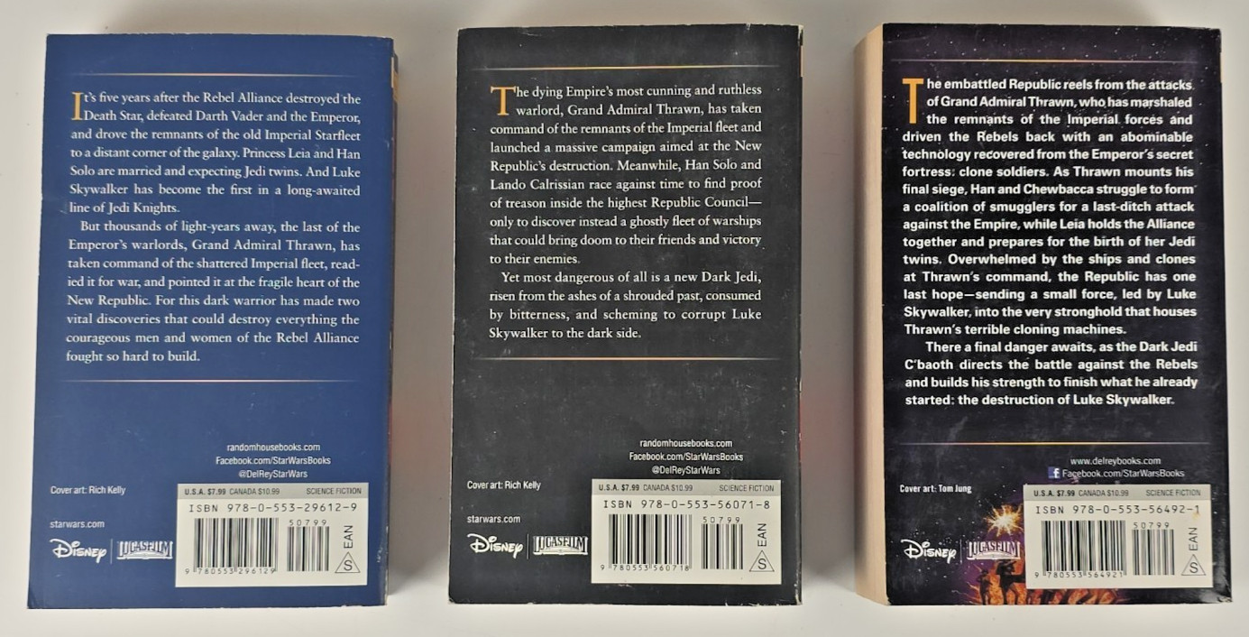 9 Star Wars Legends Paperbacks ~ Thrawn & Bounty Hunter Trilogy ~ More