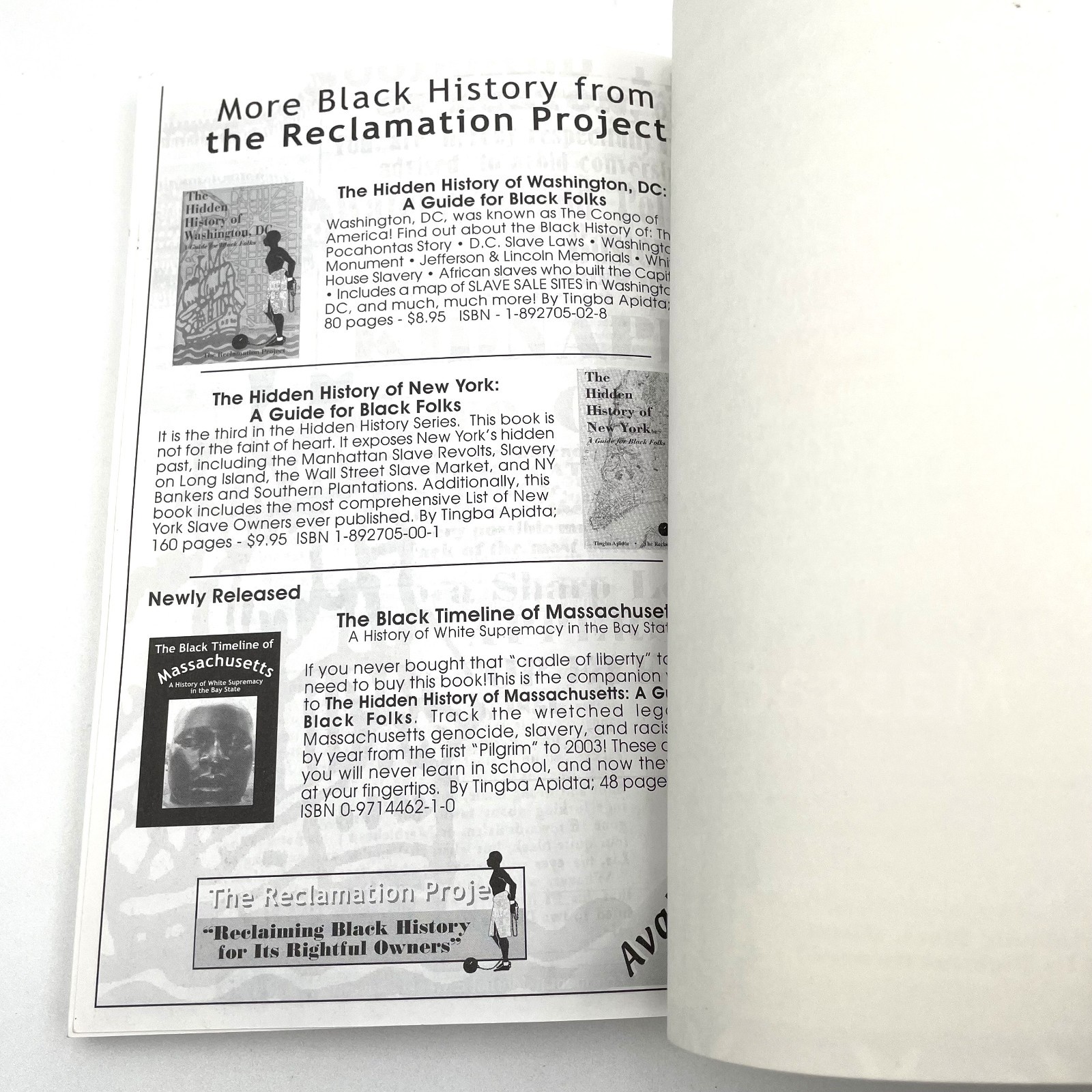 The Hidden History of Massachusetts by Tingba Apidta 2003 PB Revised & Expanded