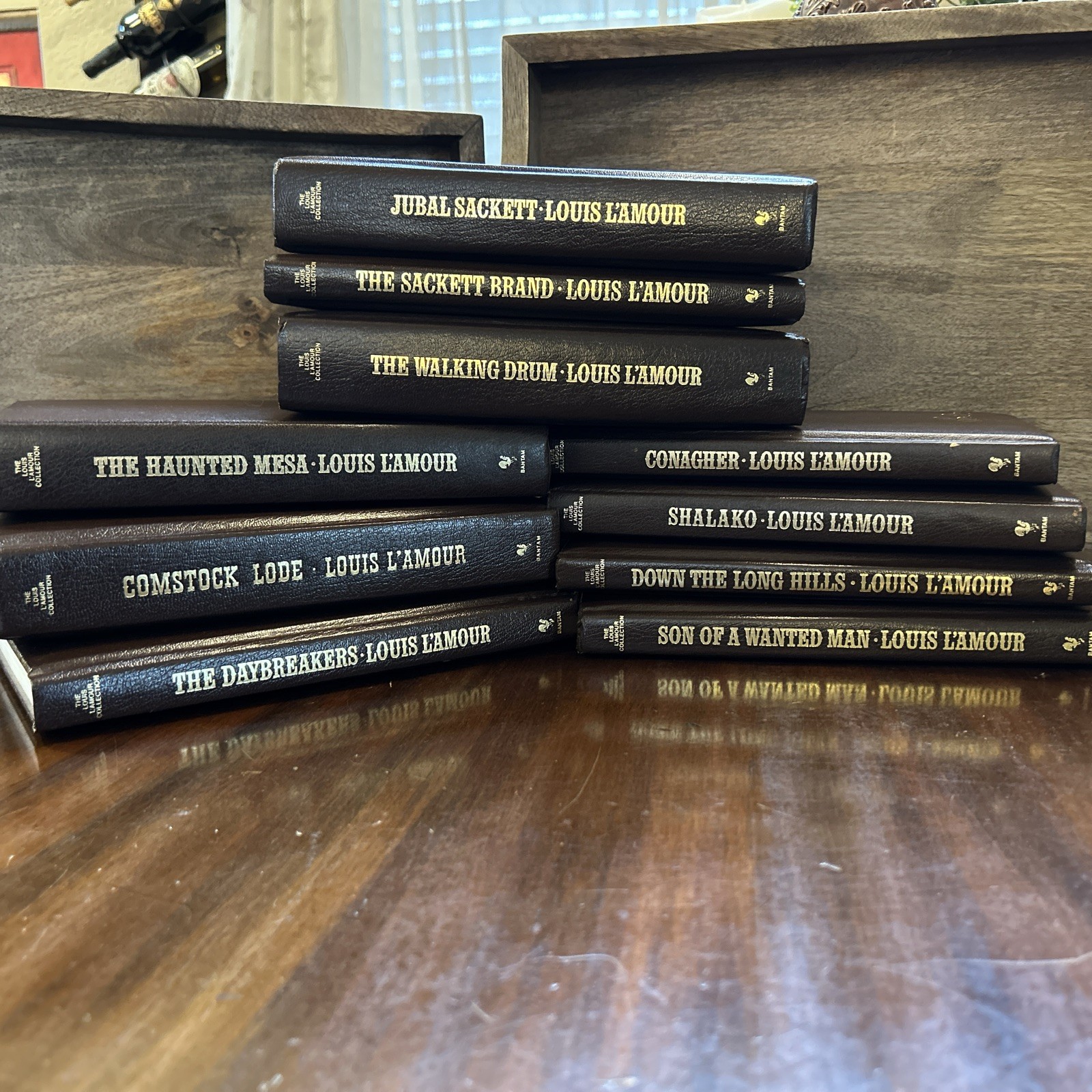 The Louis L’Amour Collection- Lot of 10 Leatherette Bantam Book HC Best Sellers