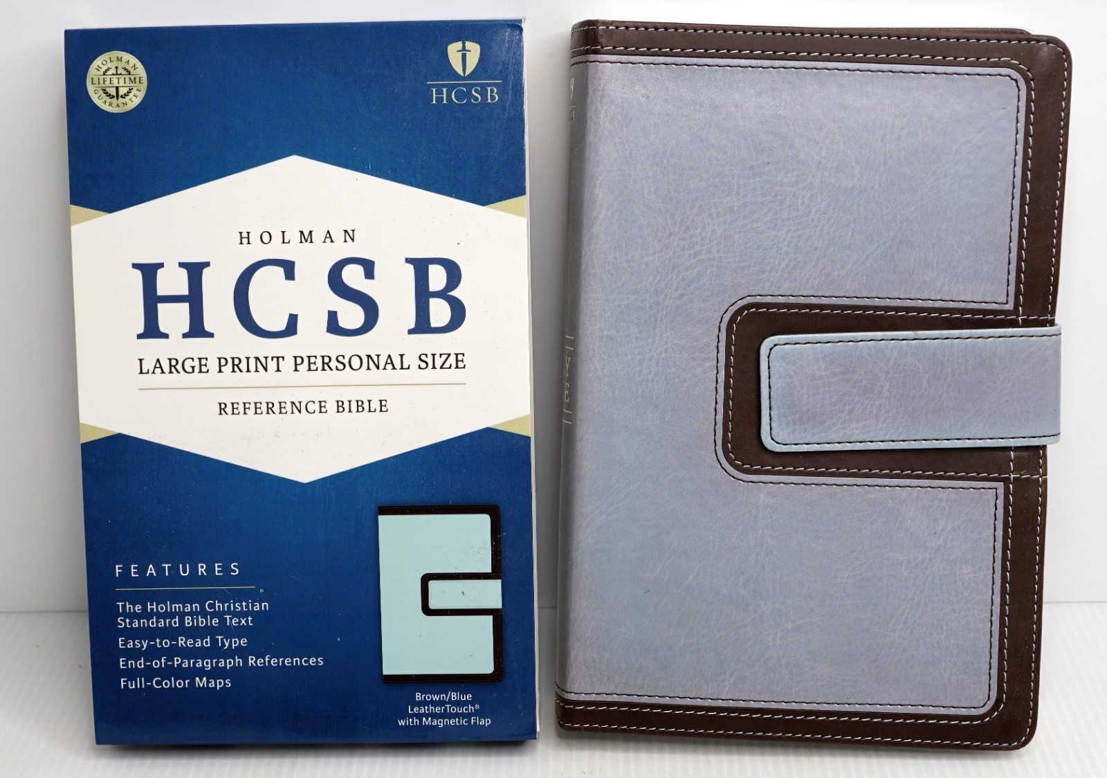 HCSB Large Print Personal Size Reference Bible Holman Magnetic Flap Red Letter