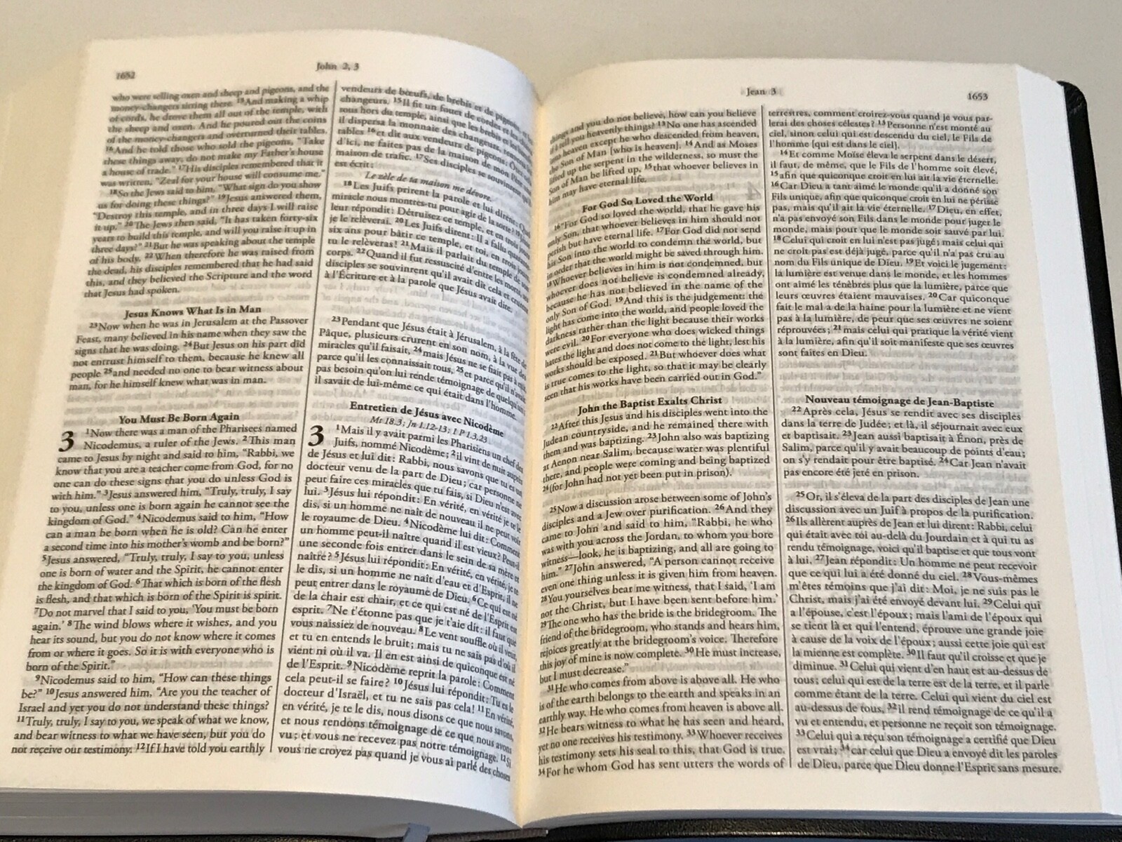 French English Parallel Bible,ESV English Standard,Revised Segond Colombe Black