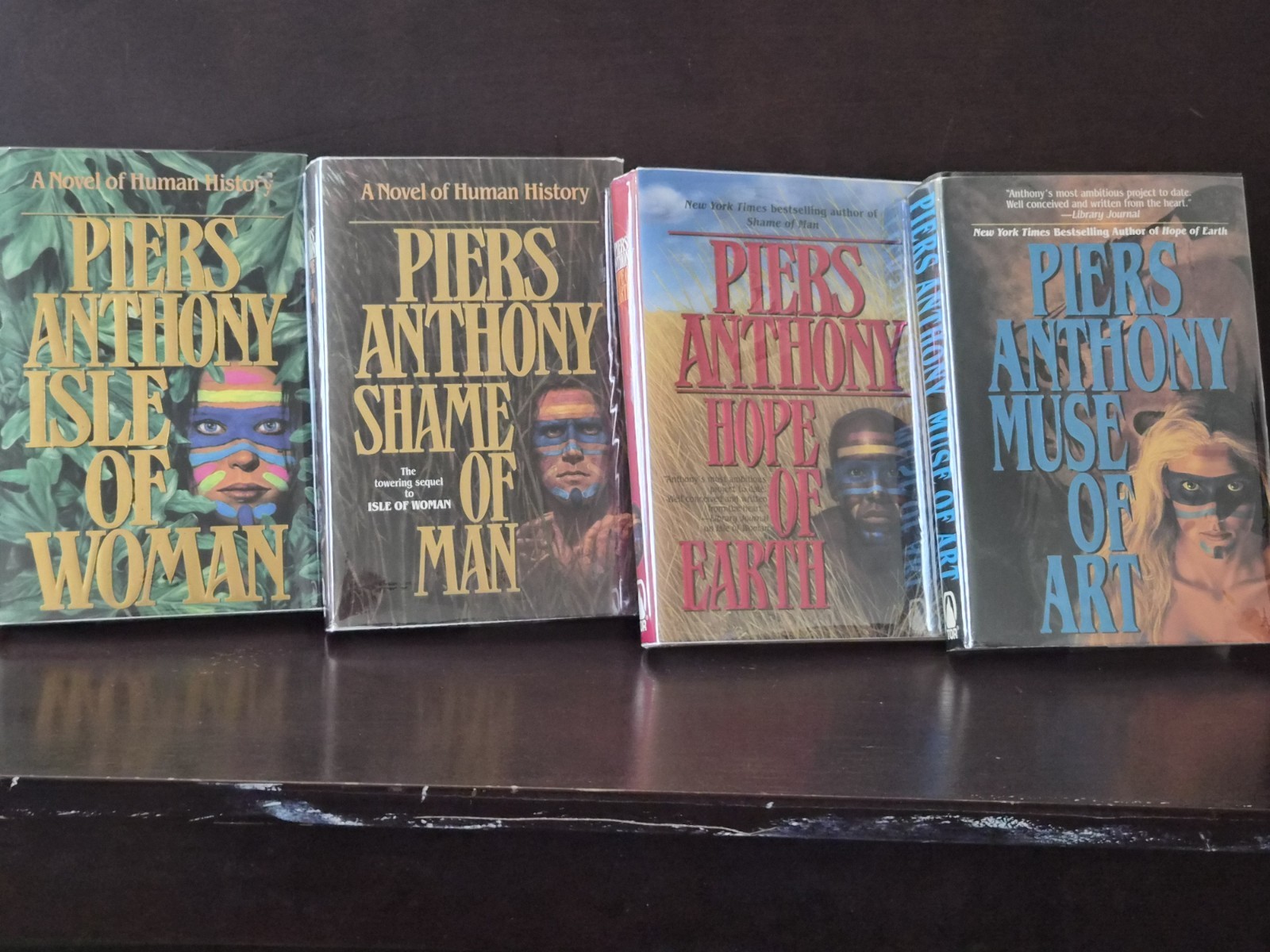 Piers Anthony Geodyssey Set 1-4 1st/1st Tor HCDJ Brodart Mylar LN Fantasy