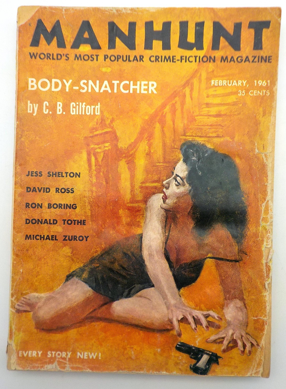 MANHUNT Detective Story Monthly Magazine February 1961