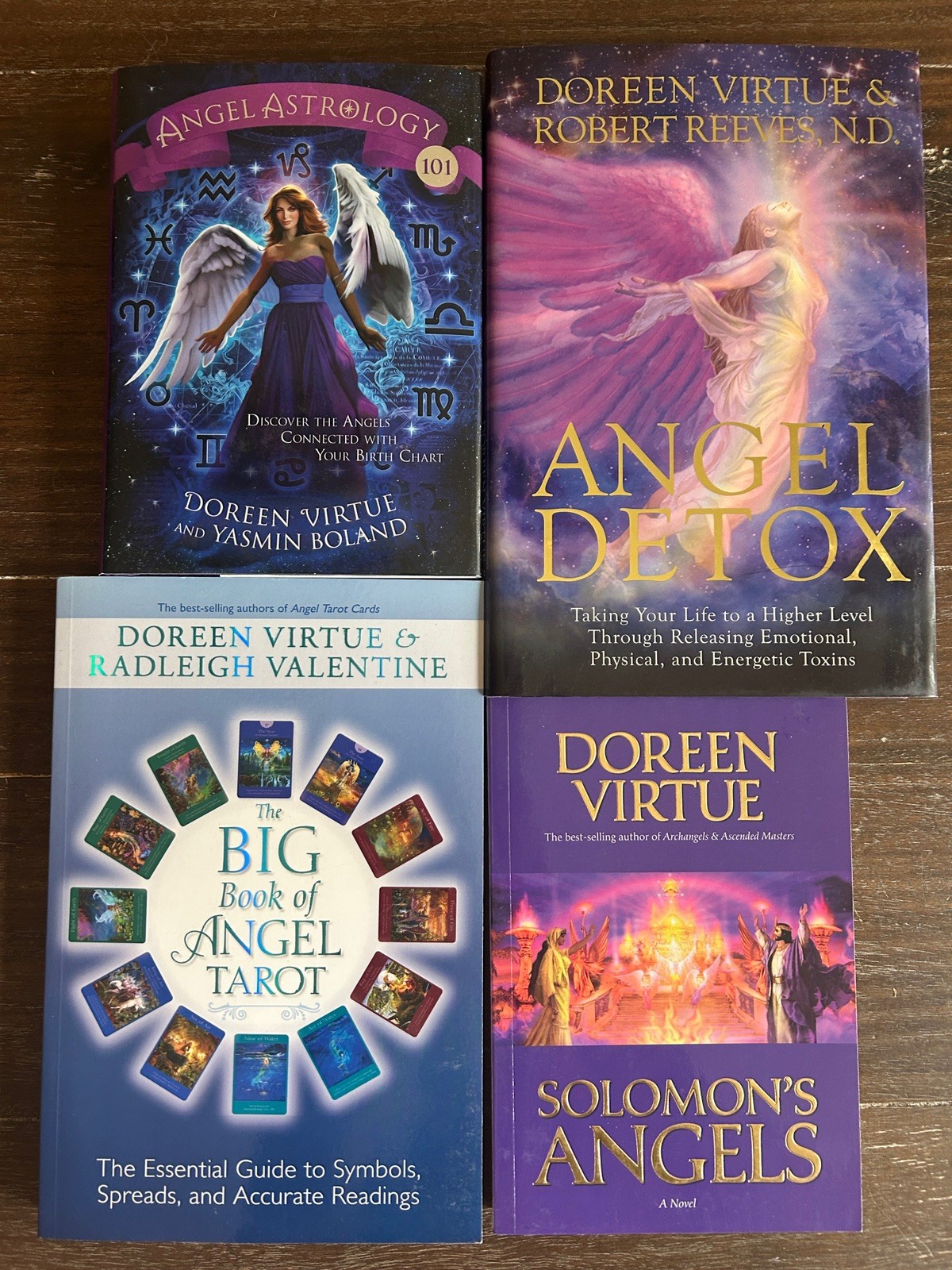 Doreen Virtue 4 Book lot Angel Detox Angel Astrology 101 Solomon’s Angel Tarot