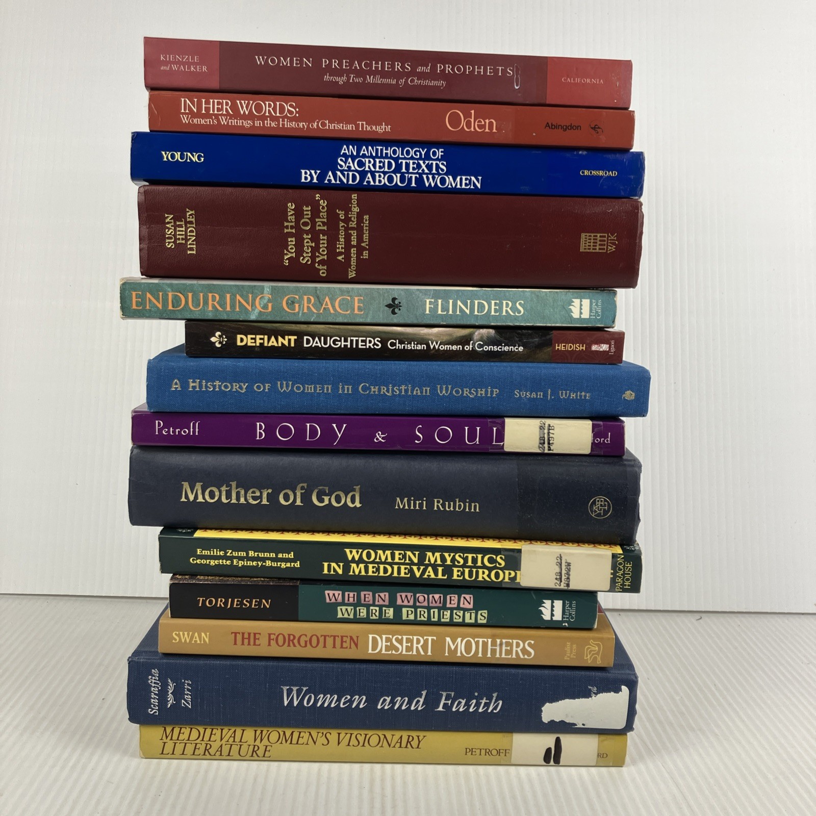 Lot of 14 books on Women in Christian History and Church mystics feminist early