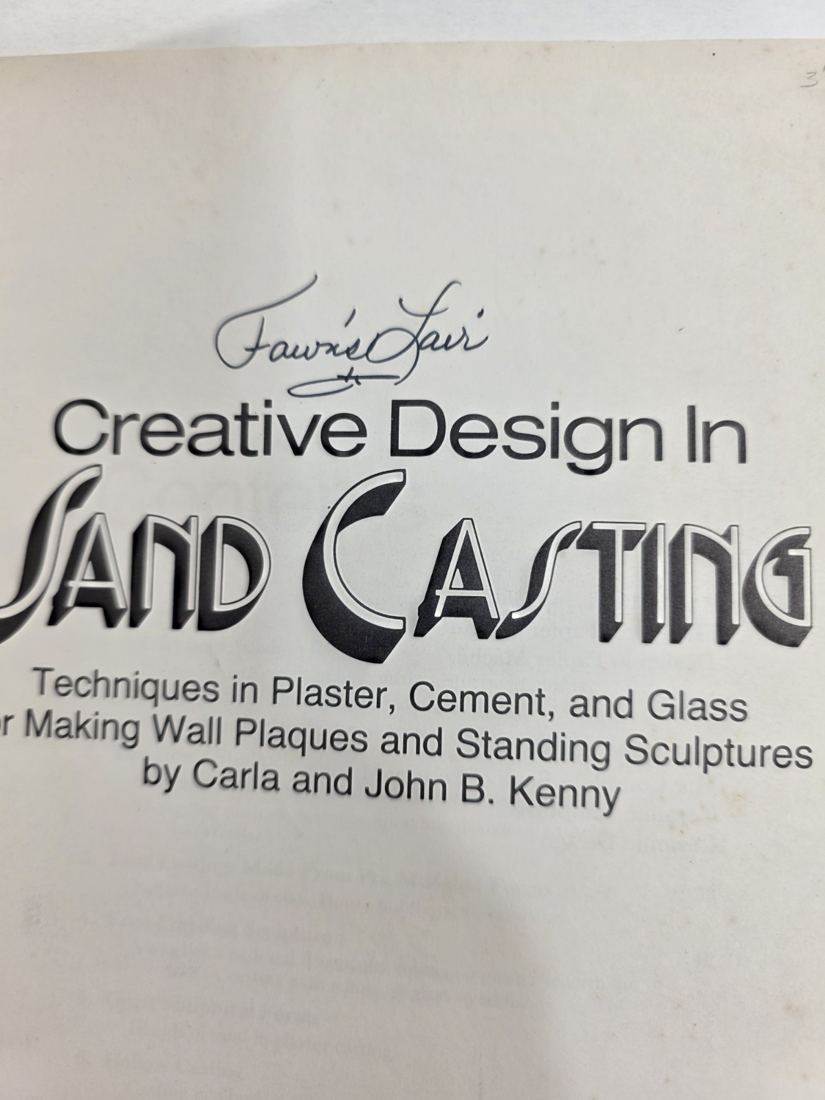 Creative Design in Sand Casting John B. Kenney Carla Kenney 1978 Plaster casting