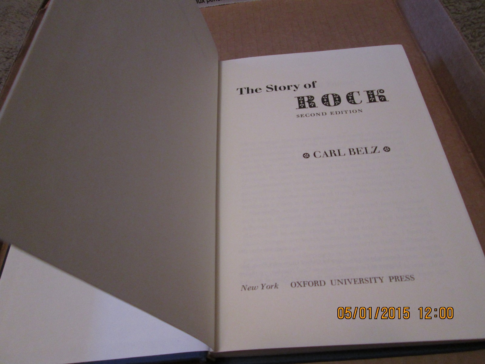 The Story of Rock by Carl Belz $1.99 HARDBACK CARL BELZ 286 PAGES 2ND EDITION