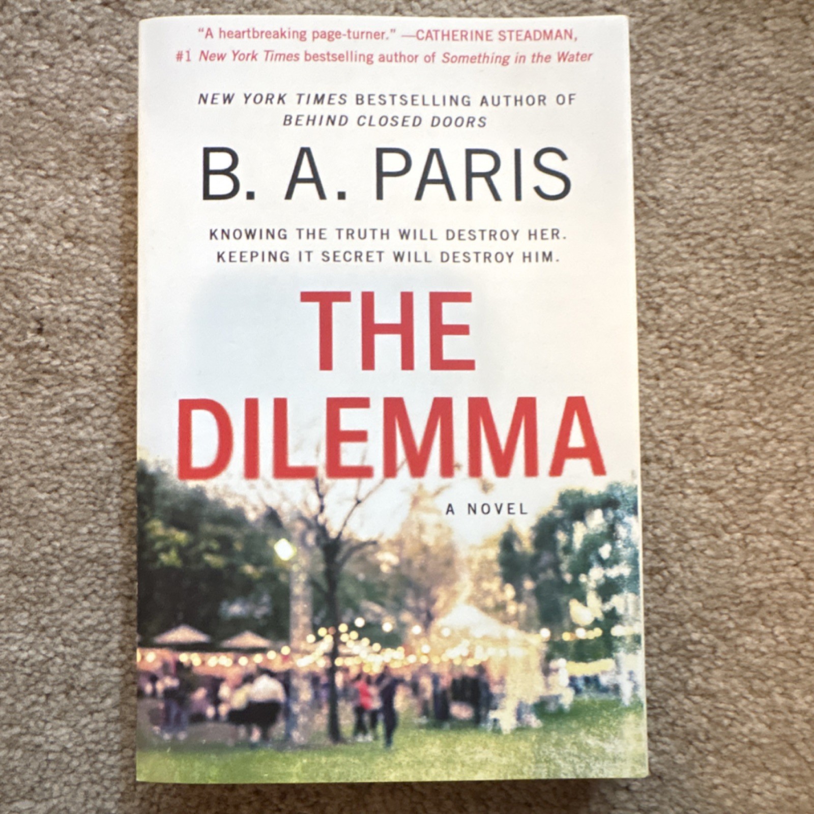 The Dilemma by B. A. Paris (2021, Trade Paperback, St. Martin’s Griffin) Family…