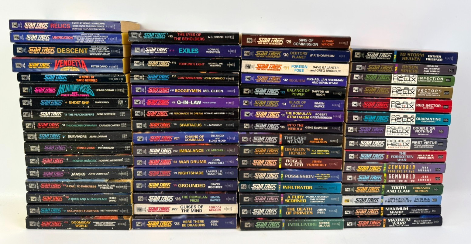 Star Trek The Next Generation Pocket Book Lot 64 Books Nearly Complete Set GOOD