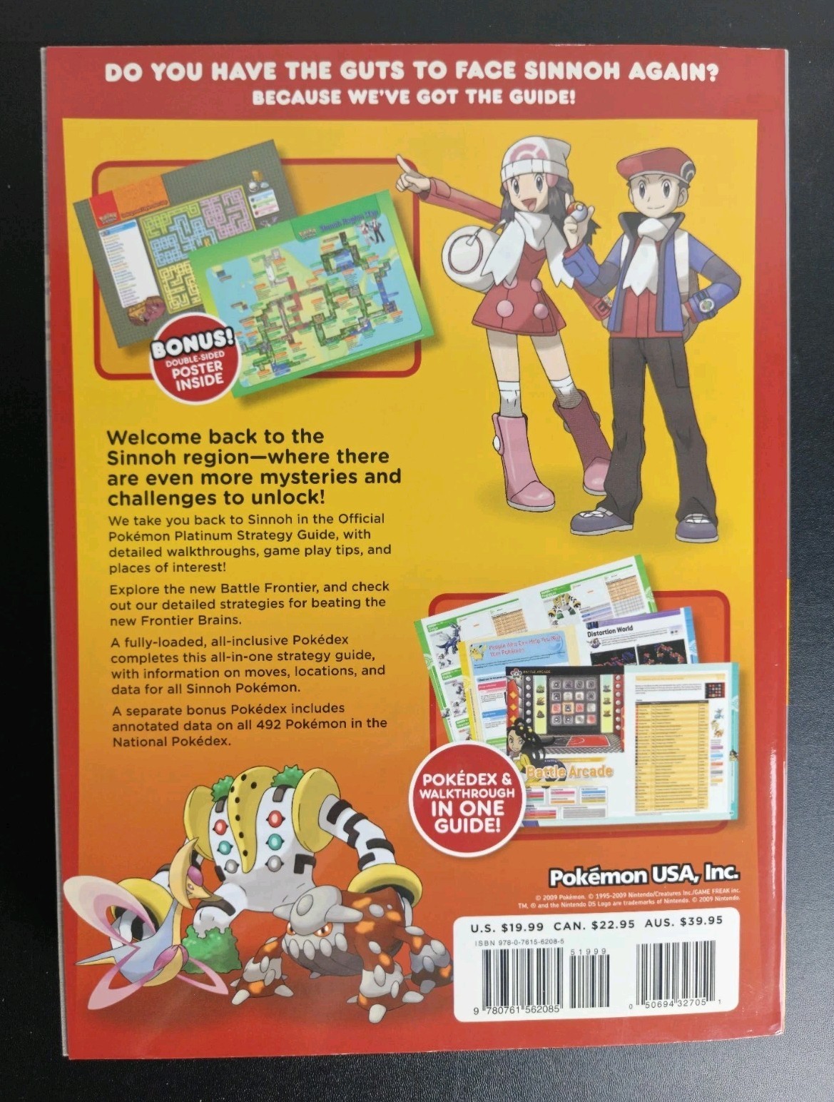 Pokémon Platinum Version The Official Strategy Guide Book 2009 w/ Map & Stickers
