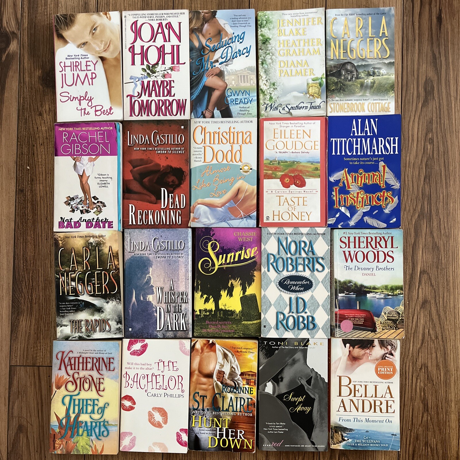 Lot of 20 Modern Day Contemporary Suspense Romance Book Best Seller Authors Mix