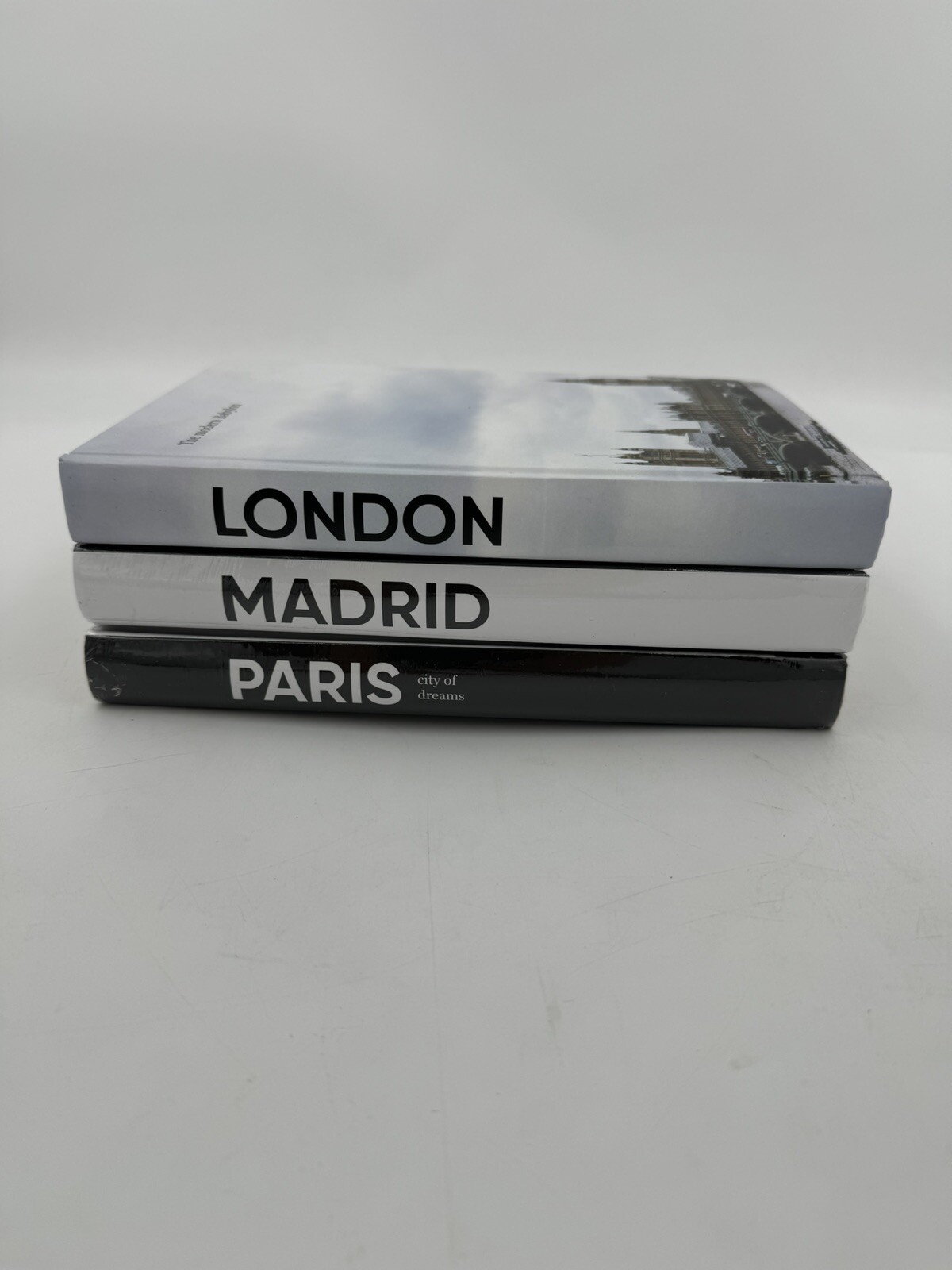 Decorative Books City Theme For Home Decor Hardcover Blank Pages Set of 3