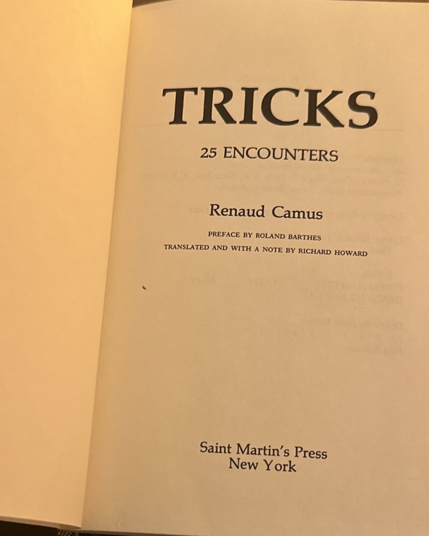 Tricks: 25 Encounters First American Edition St. Martin’s Press First Printing