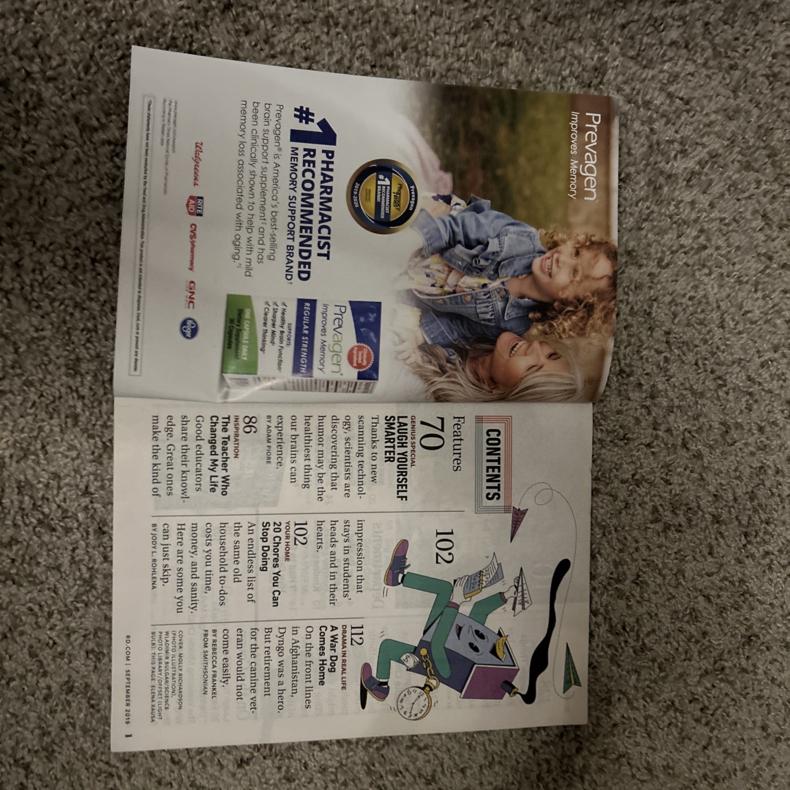 Reader’s Digest LARGE PRINT Magazine September 2019 – Laugh Yourself Smarter