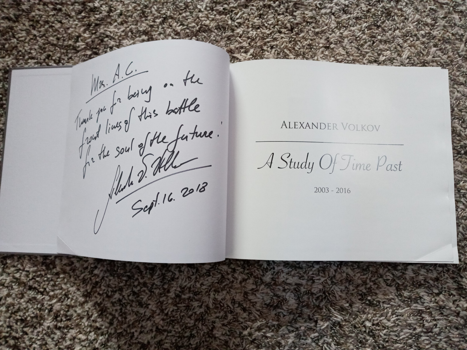 A Study of Time Past, 2003-2016 | Alexander Volkov | 2017 Hardcover | SIGNED!