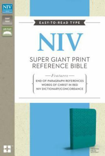 NIV, Super Giant Print Reference Bible, Giant Print, Leathersoft, Turquoise, Red