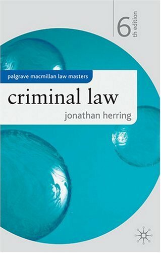 Criminal Law (Palgrave Macmillan Law Masters) By Jonathan Herri