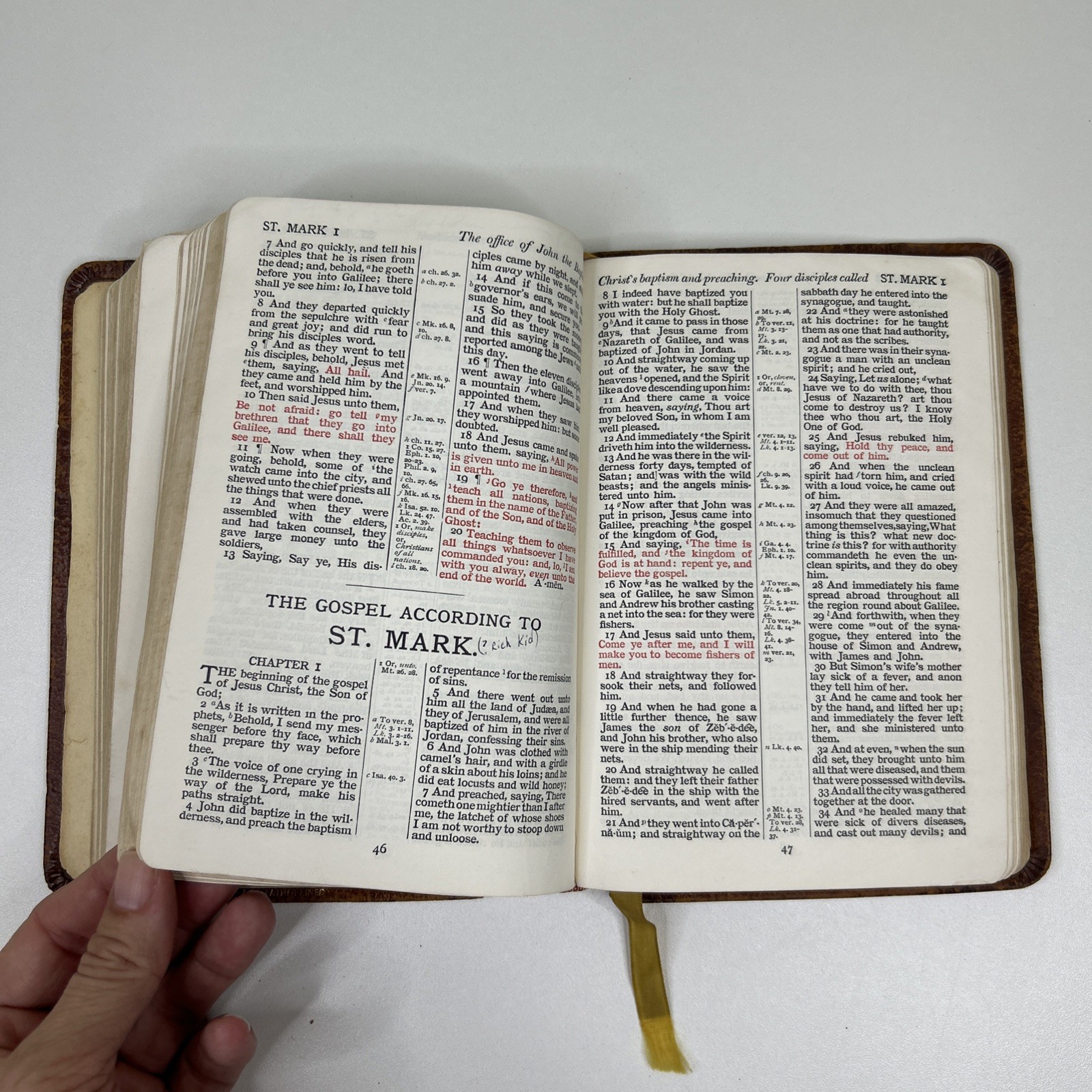 Holy Bible Cambridge 16 mo. Maps Old New Testaments Vintage 1940s Red Letter
