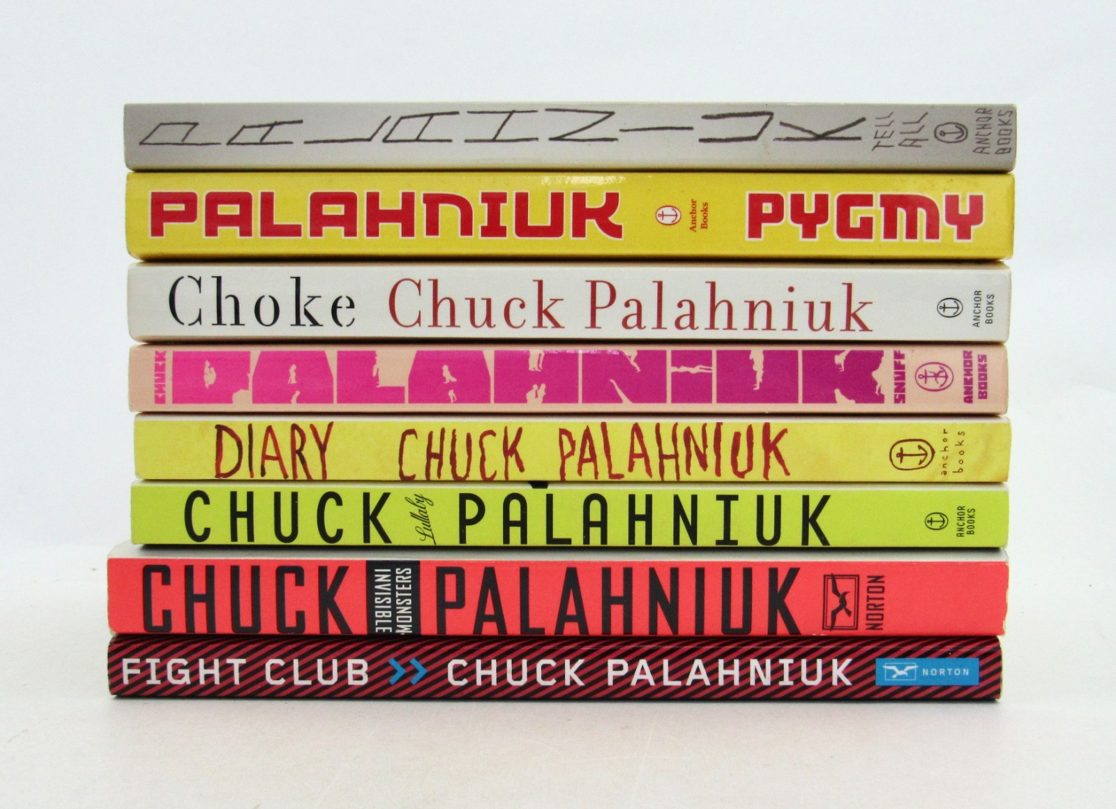 Lot 8 CHUCK PALAHNIUK Books Fight Club Pygmy Choke Diary Snuff Tell Me PB