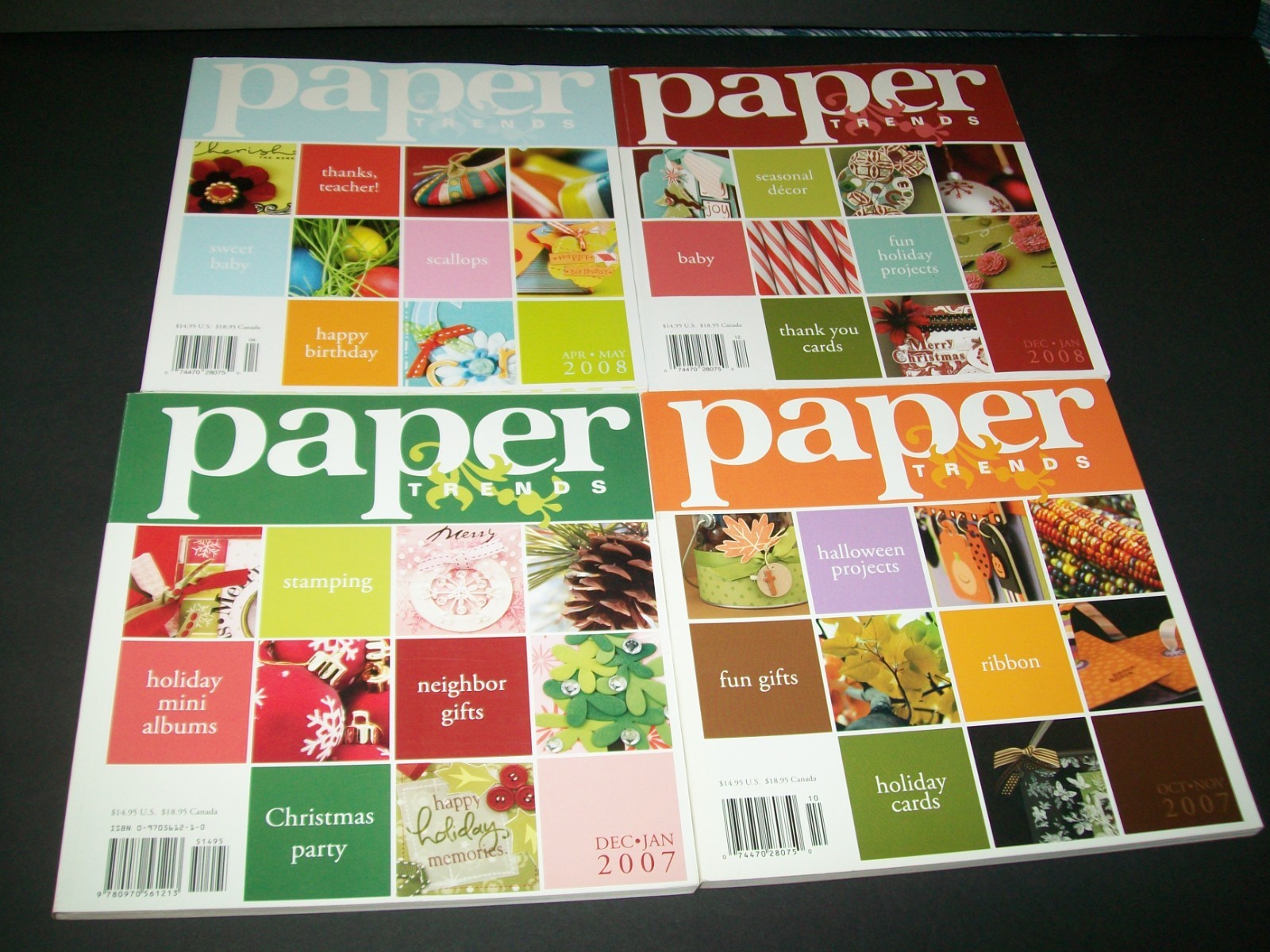 Lot Of 4 Paper Trends Magazines Scrapbooking Cardmaking Crafting Books 2007/08