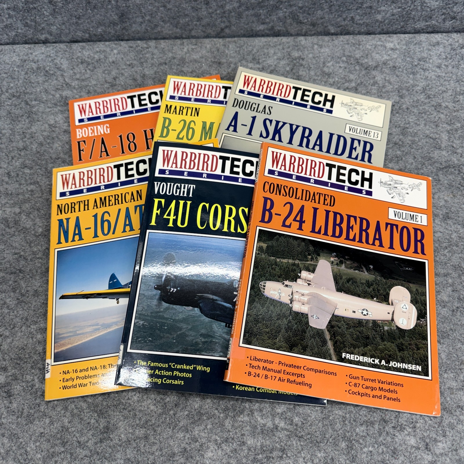Lot of 6 WarbirdTech Series Books Vol 1 4 11 13 29 31 WWII Aviation Reference