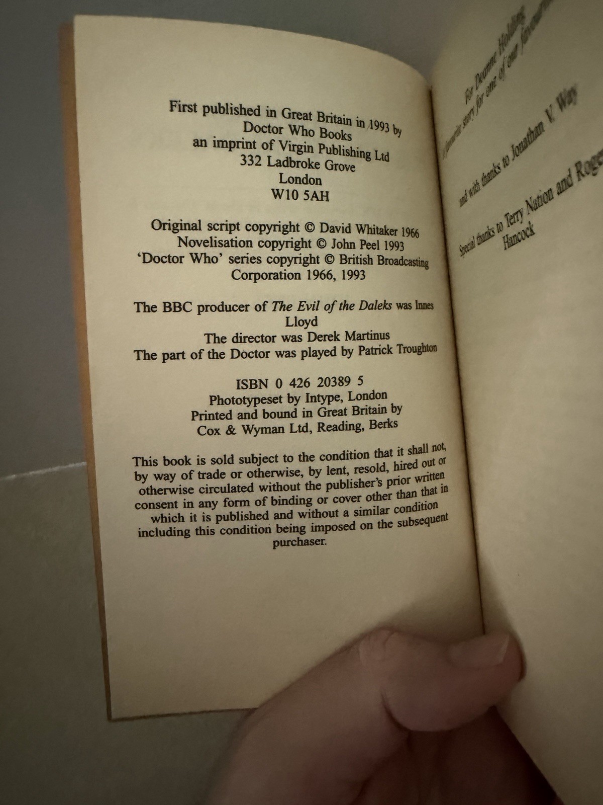 “Doctor Who: The Evil Of The Daleks” – John Peel – Virgin 1993 – 1st Ed. Sci-Fi