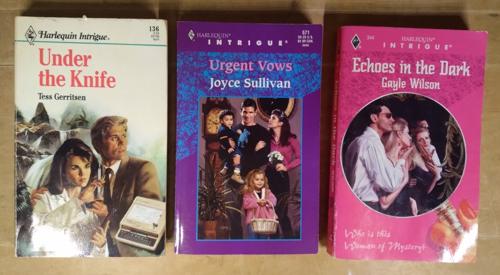 Harlequin Intrigue Romance Mixed Lot of 3 Vintage Books