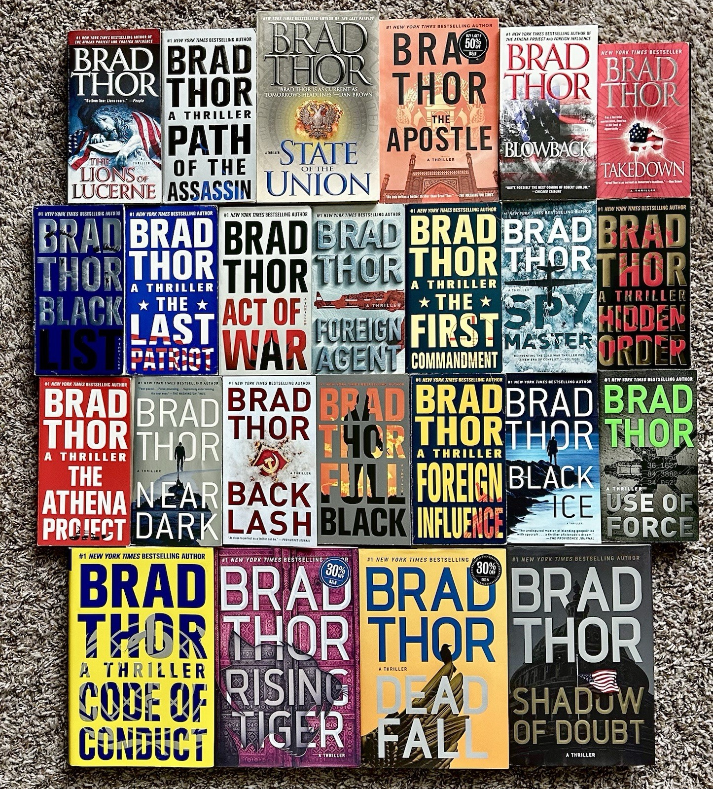 COMPLETE Series Set 1-23 SCOT HARVATH Mixed Lot of 24 Books by Brad Thor