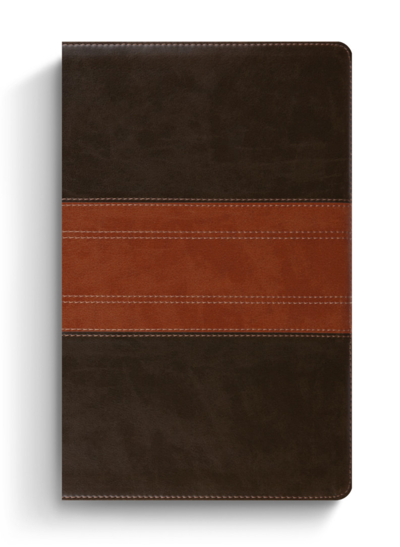 ESV Giant Print Personal Size Bible Red Letter, TruTone Forest/Tan, Trail Design