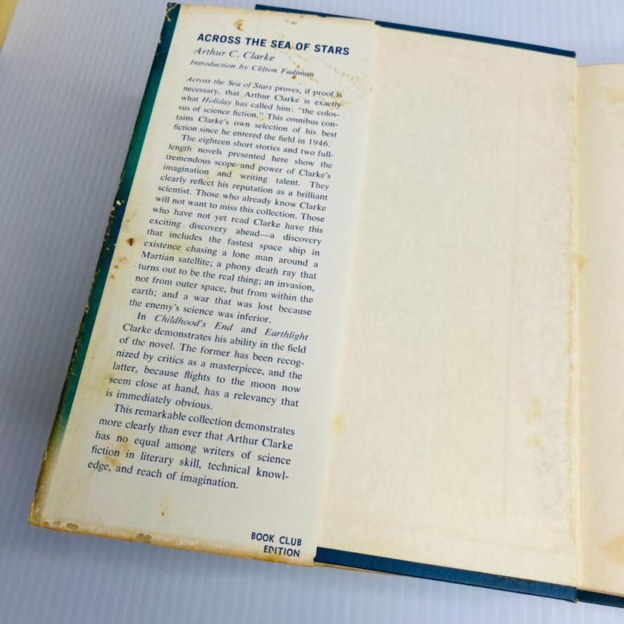 Across the Sea of Stars – Arthur C. Clarke – HC/DJ Book Club Edition