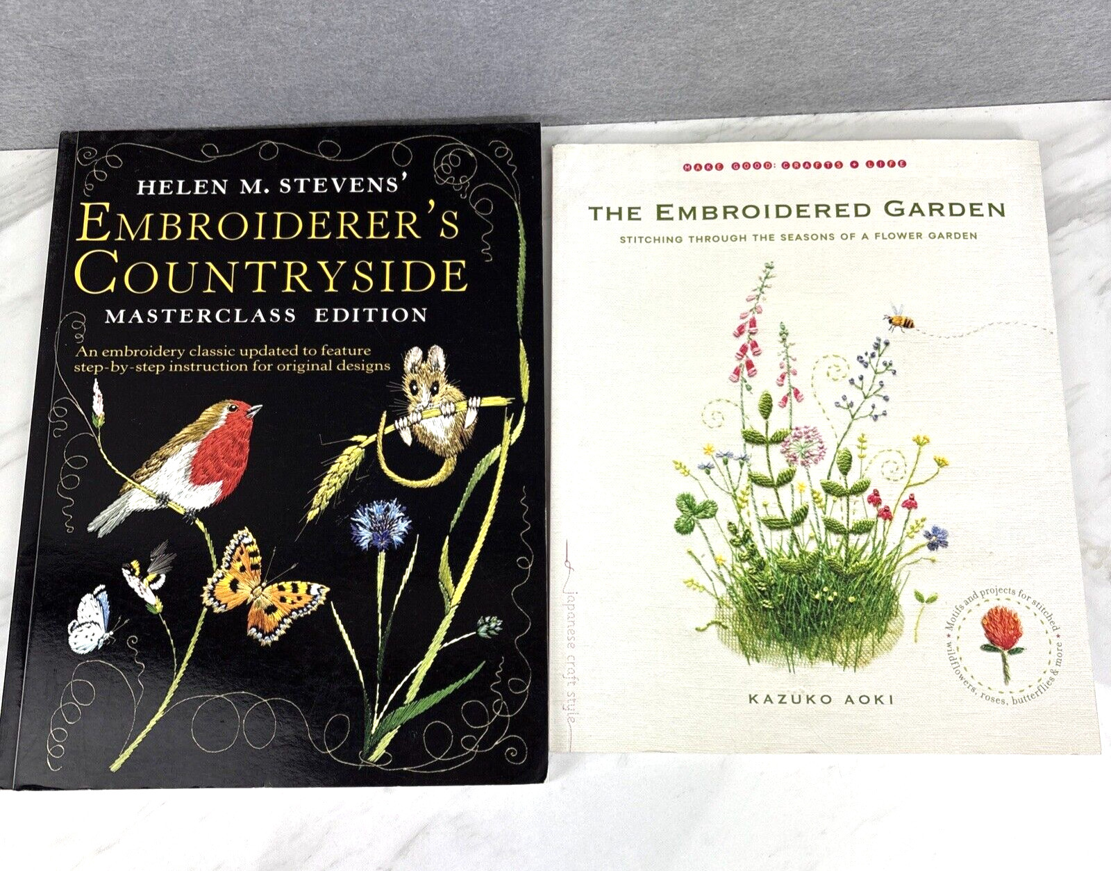 Helen M. Stevens’ Embroiderer’s Countryside & The Embroidered Garden Kazuko Aoki