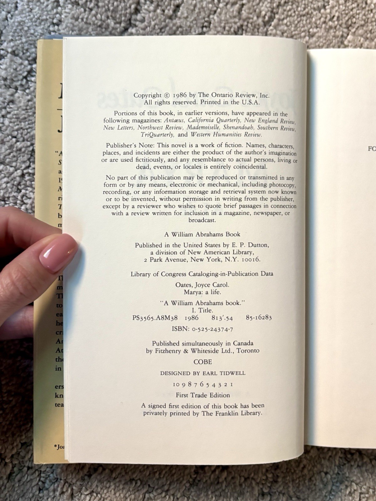 MARYA by Joyce Carol Oates