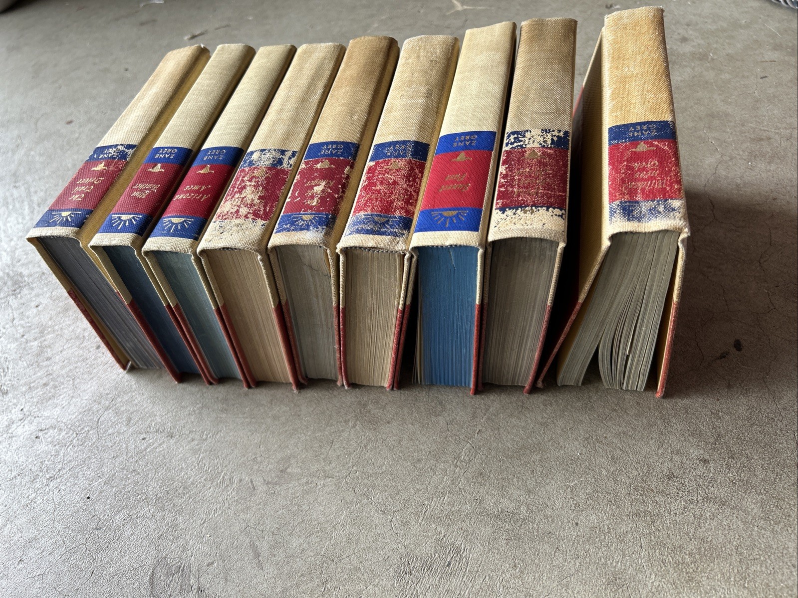 Zane Grey Western Novels Walter J Black Edition. Lot Of 9 – Hardcover Books
