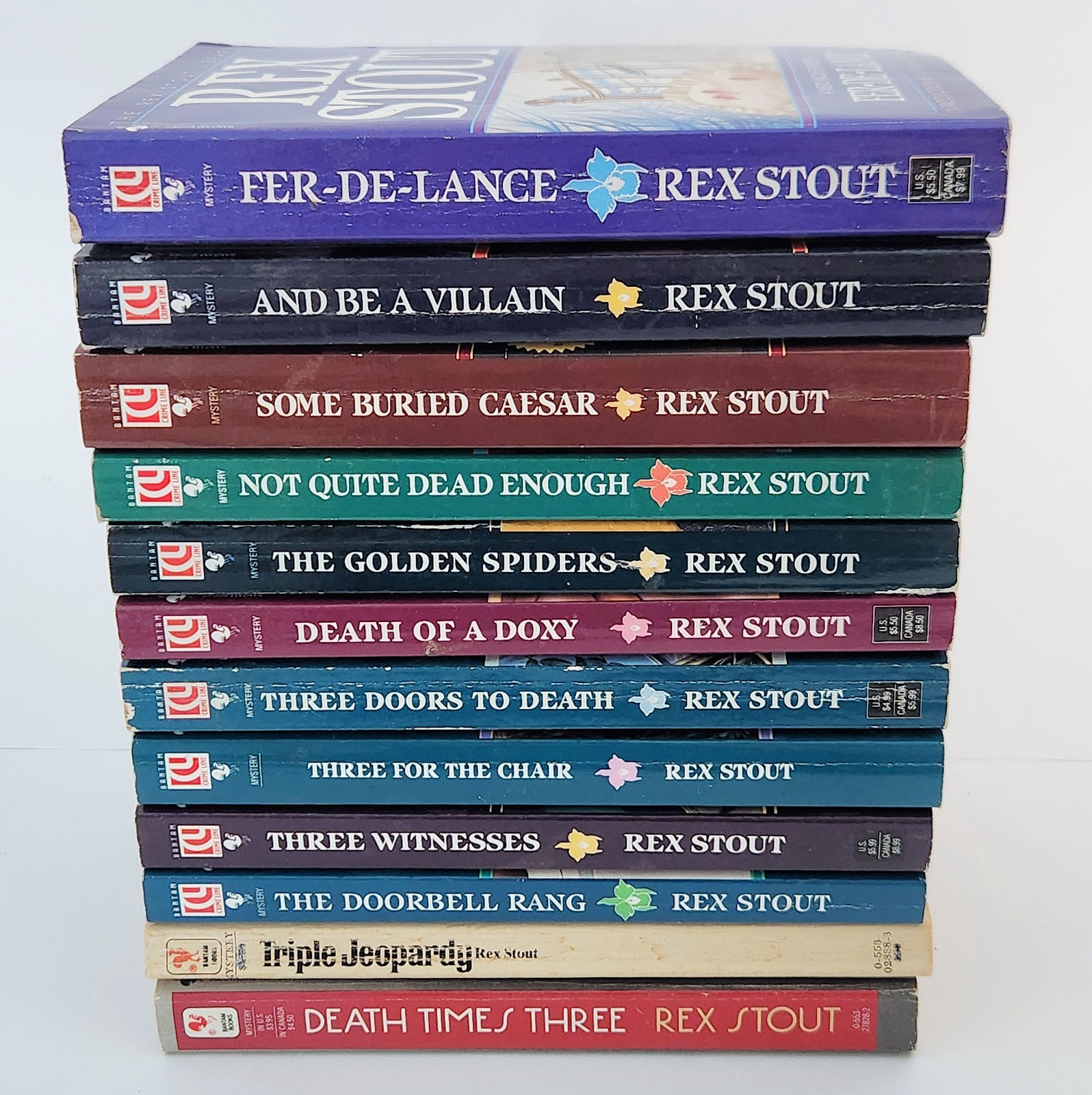 Vintage REX STOUT LIBRARY Nero Wolfe Mystery Lot of 12 Bantam Paperbacks 1990s