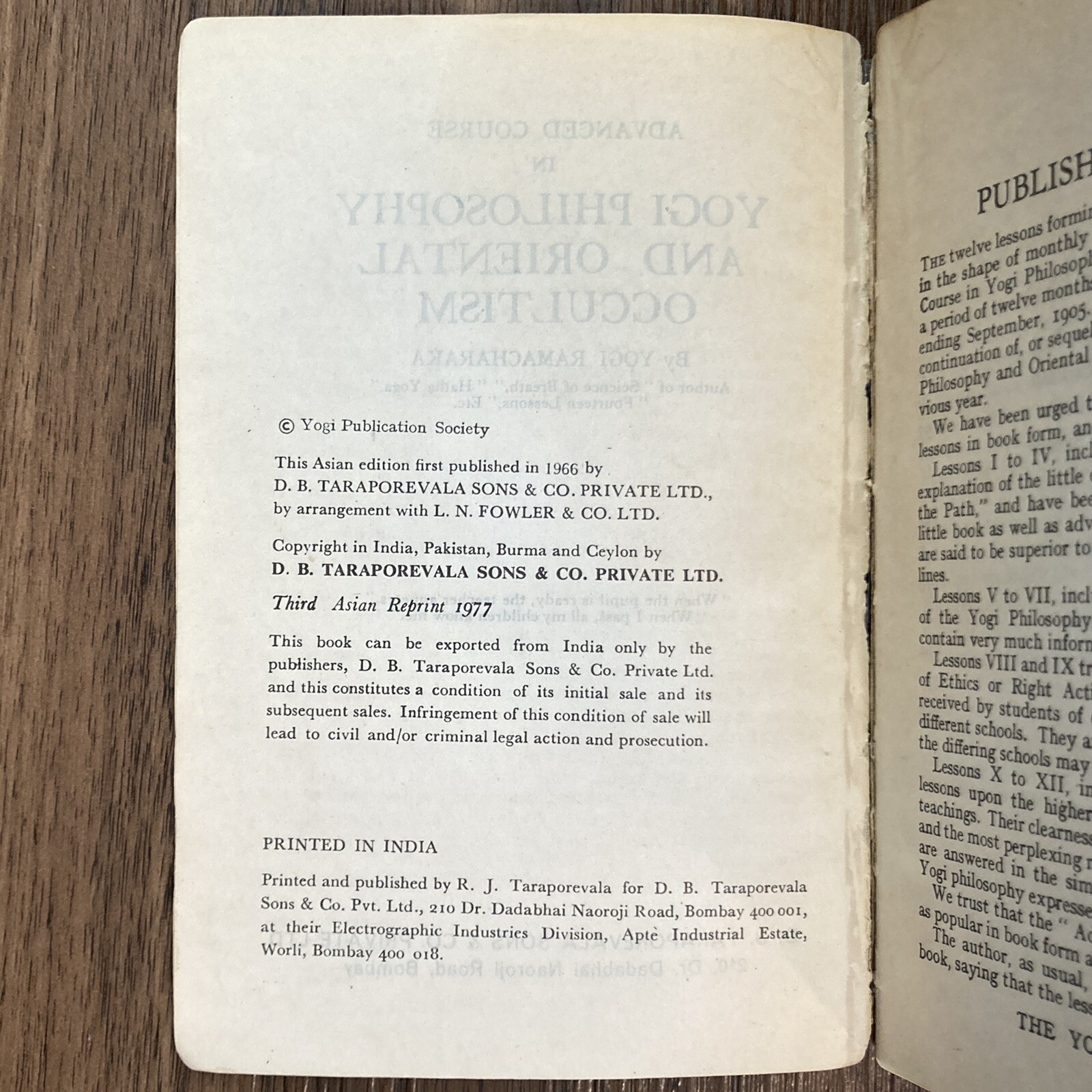 Advanced Course in Yoga Philosophy & Oriental Occultism – Yogi Ramacharaka 1977