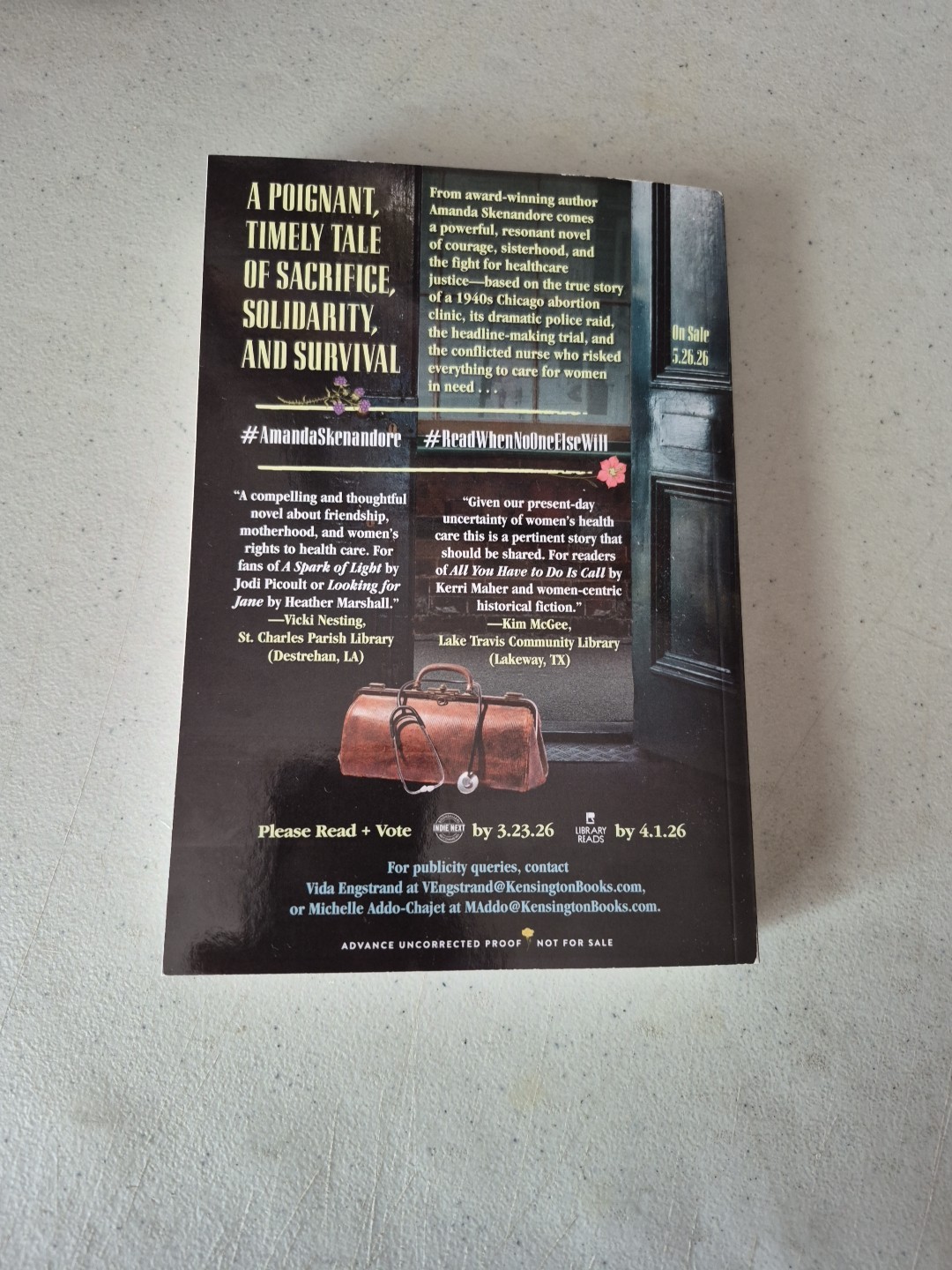 When No One Else Will by Amanda Skenandore (2026, Paperback) ARC, Brand New