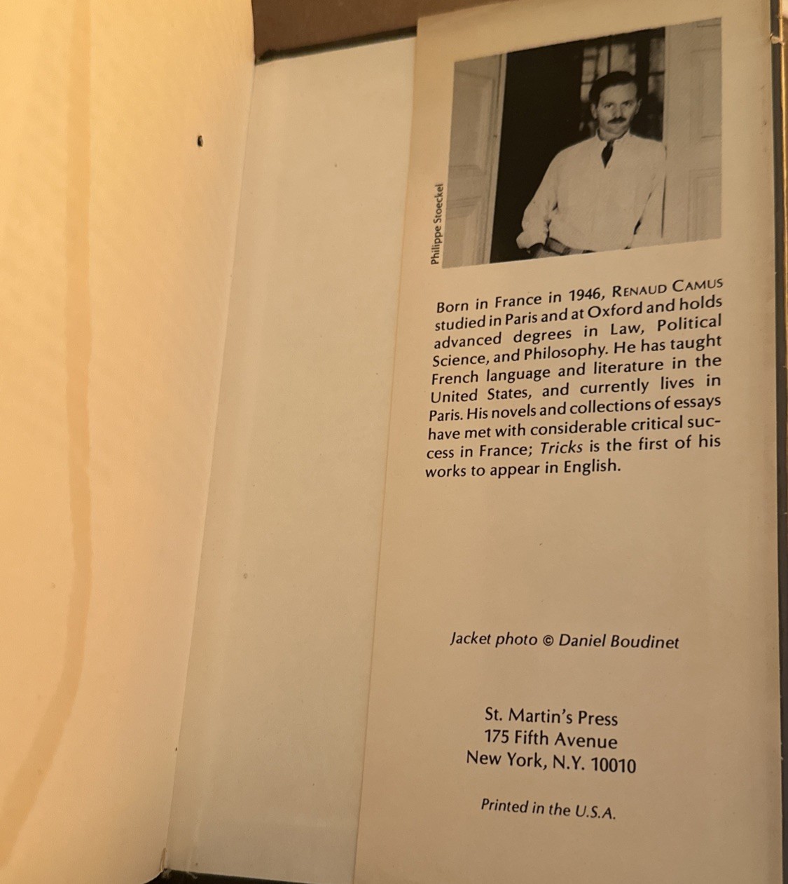 Tricks: 25 Encounters First American Edition St. Martin’s Press First Printing