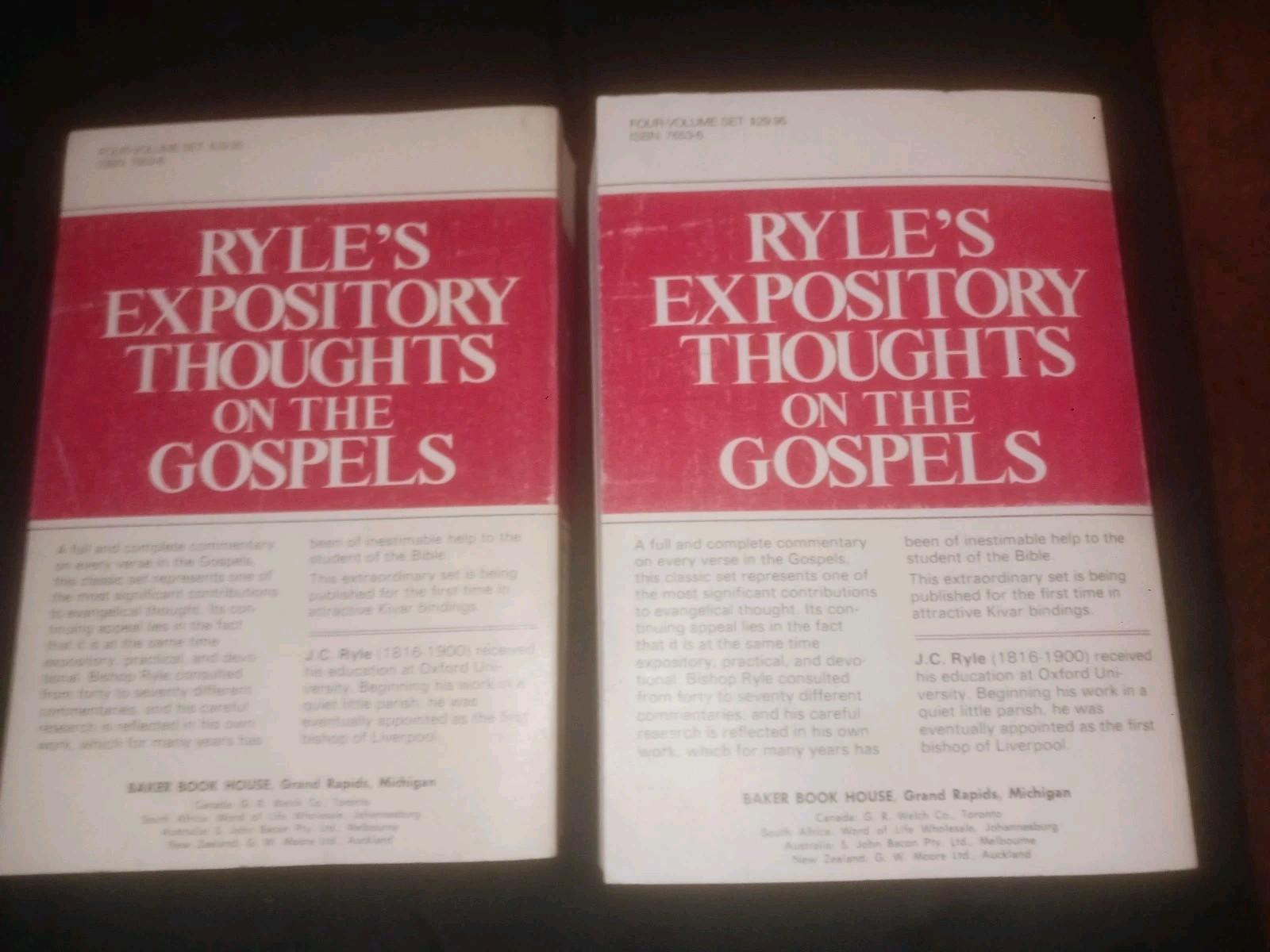 “Ryle’s Expository Thoughts on the Gospels” By J. C. Ryle (volumes 1 &2) Wow